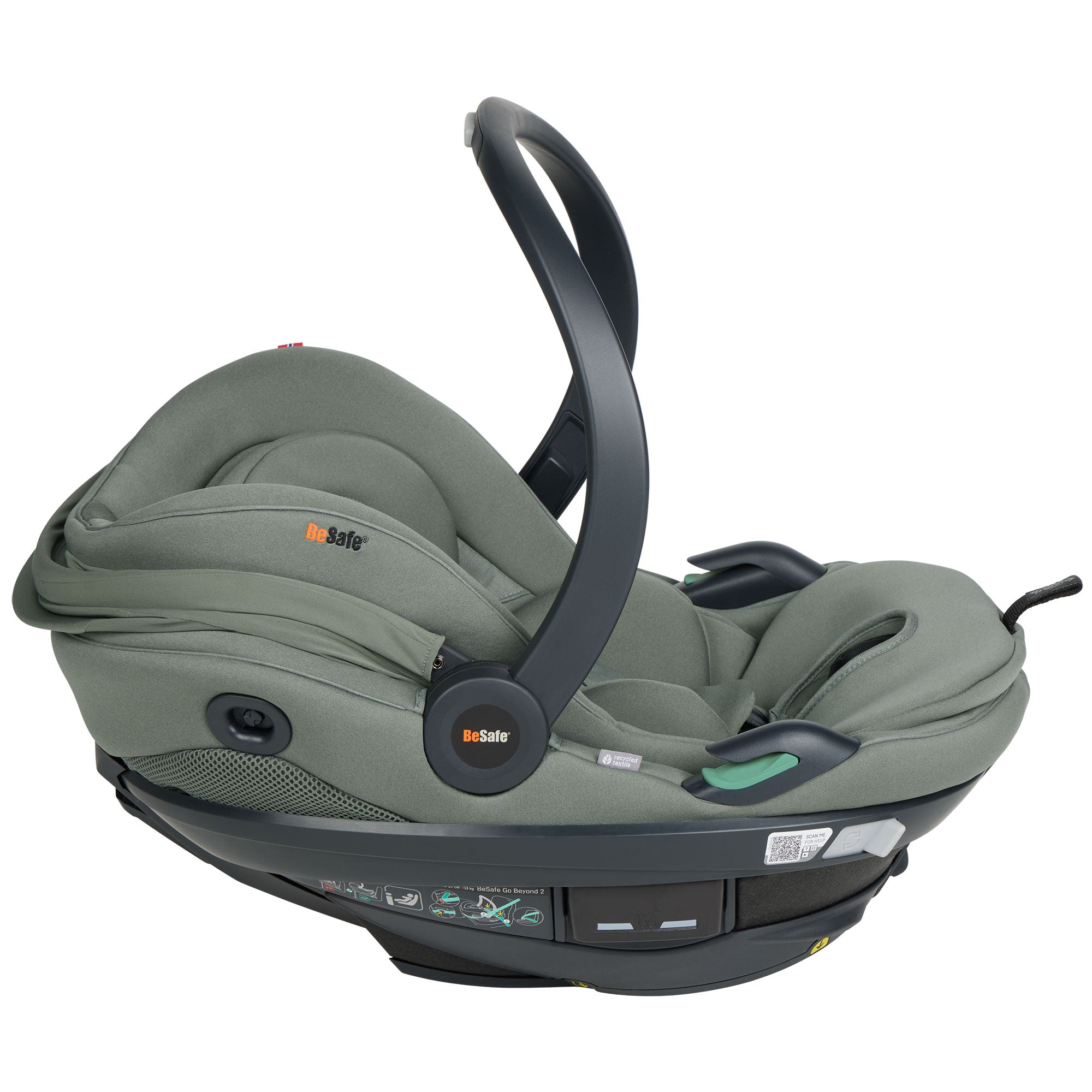 BeSafe Go Beyond 2 Car Seat in Meadow Green Soft Breeze