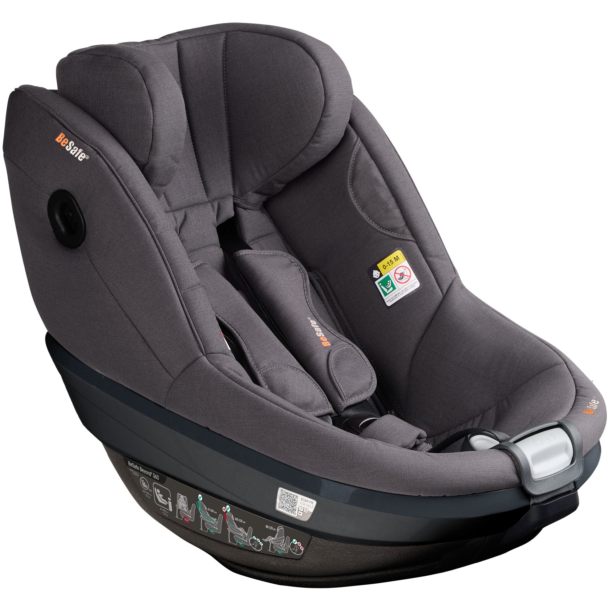 BeSafe Beyond 2 360 Car Seat & Base in Dark Grey Melange