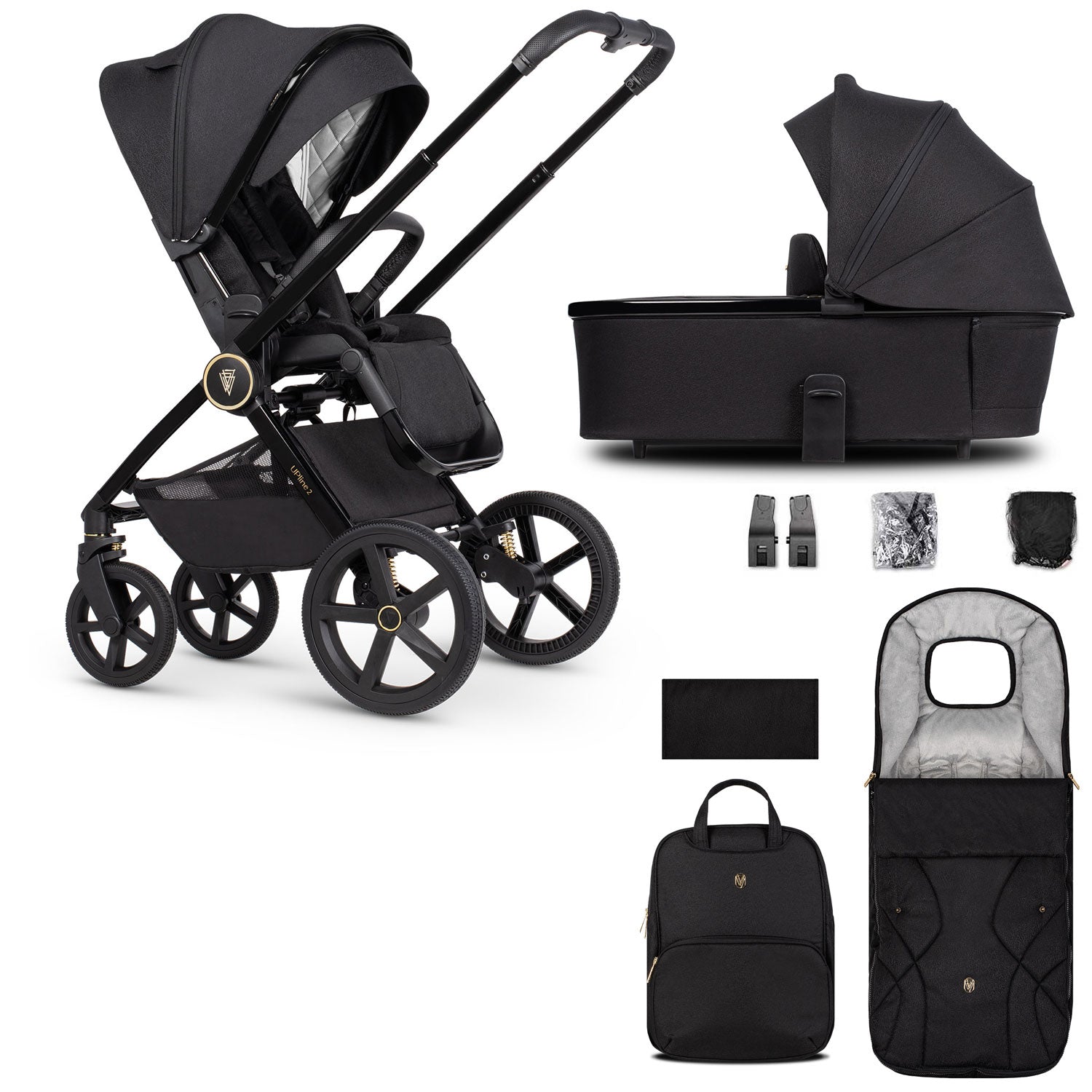 Venicci Tinum Upline 2 2in1 Bundle in All Black