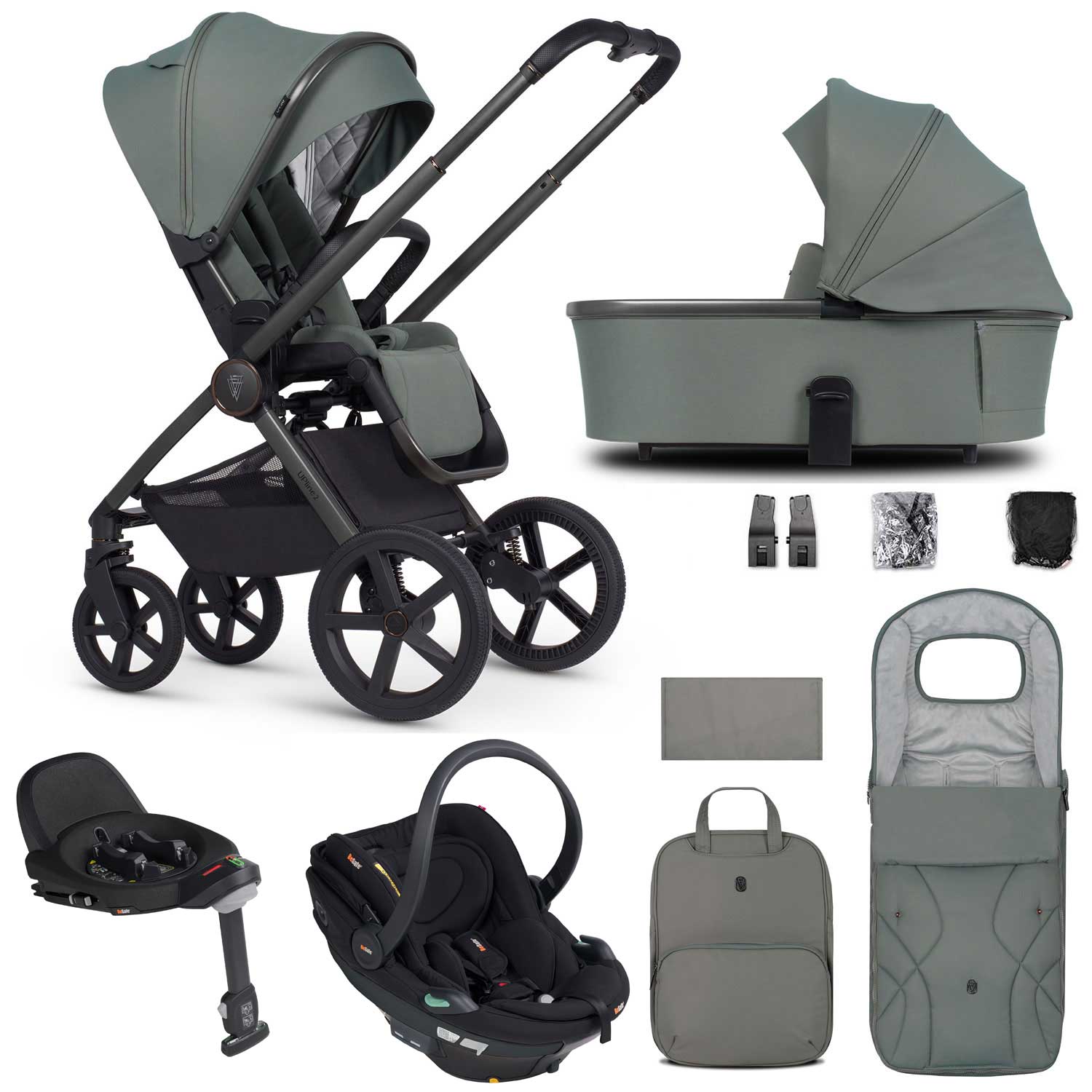 Venicci Tinum Upline 2 3in1 BeSafe Travel System in Aloe