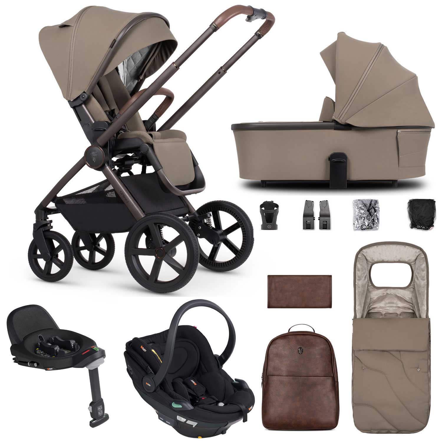 Venicci Tinum Upline 2 SE 3in1 BeSafe Travel System in Powder