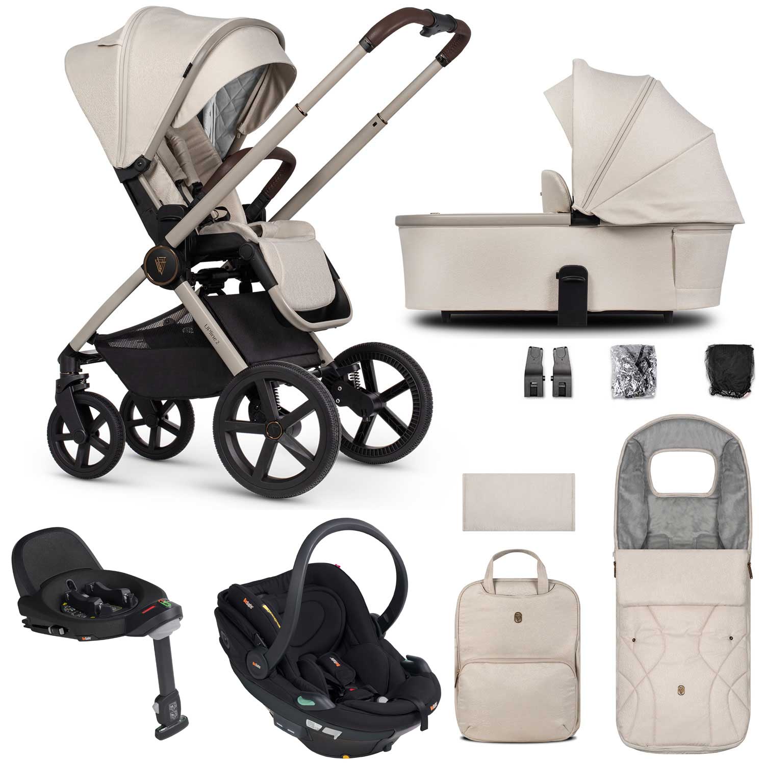 Venicci Tinum Upline 2 3in1 BeSafe Travel System in Stone Beige