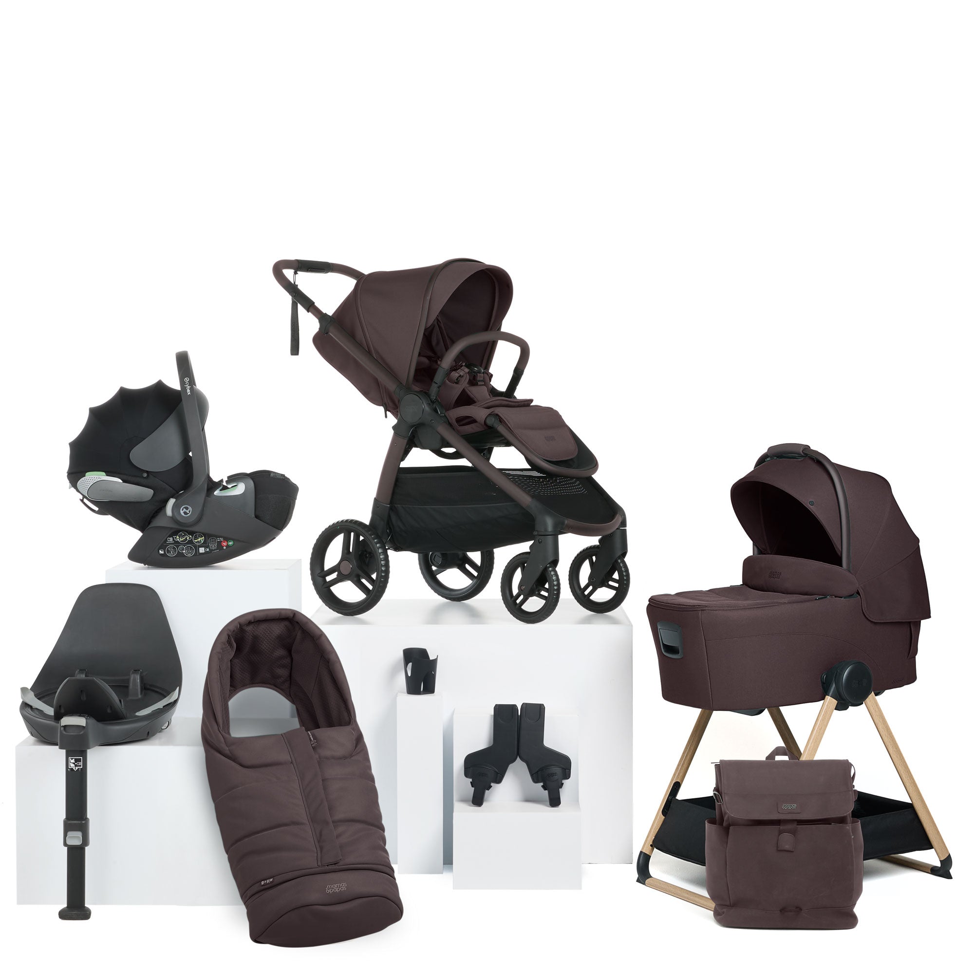 Mamas & Papas Ocarro 2 Complete 9 Piece Cloud T Bundle in Americano