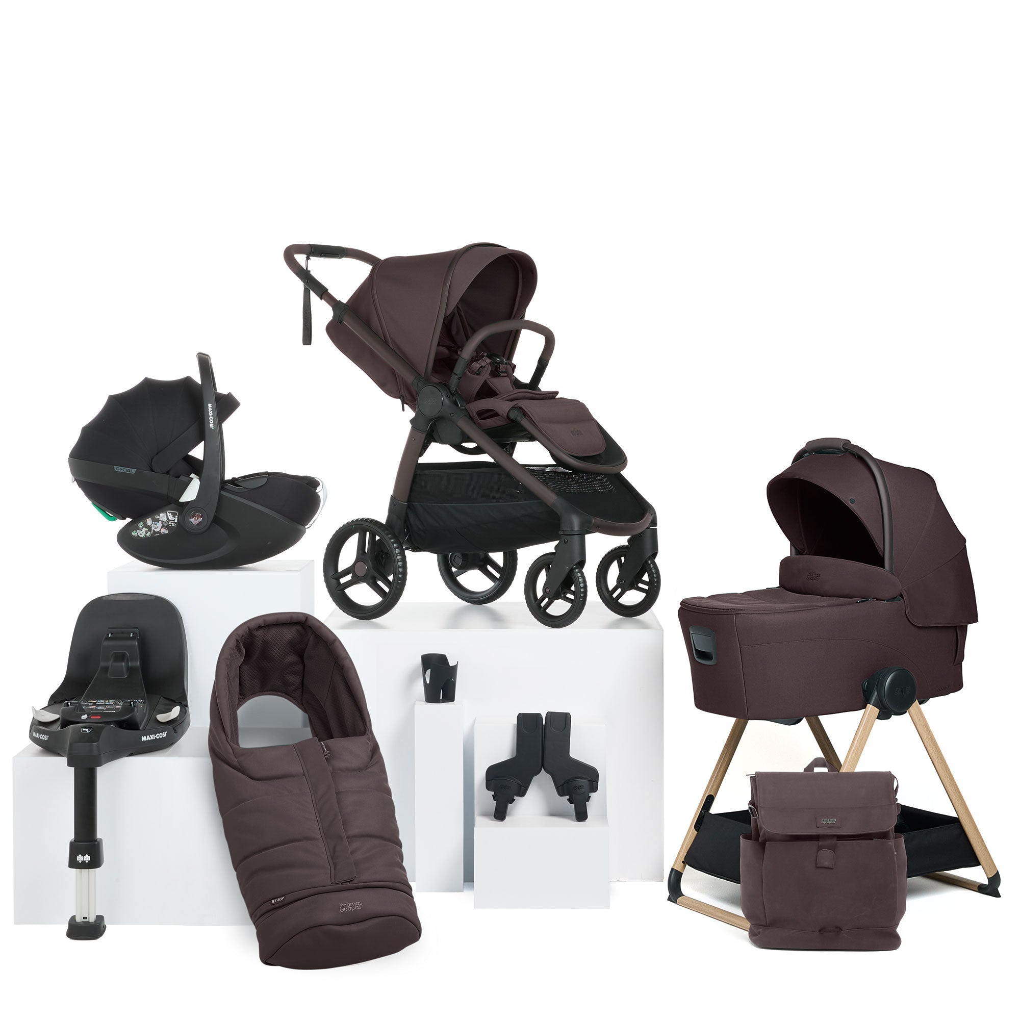 Mamas & Papas Ocarro 2 Complete 9 Piece Pebble 360 Pro 2 Bundle in Americano