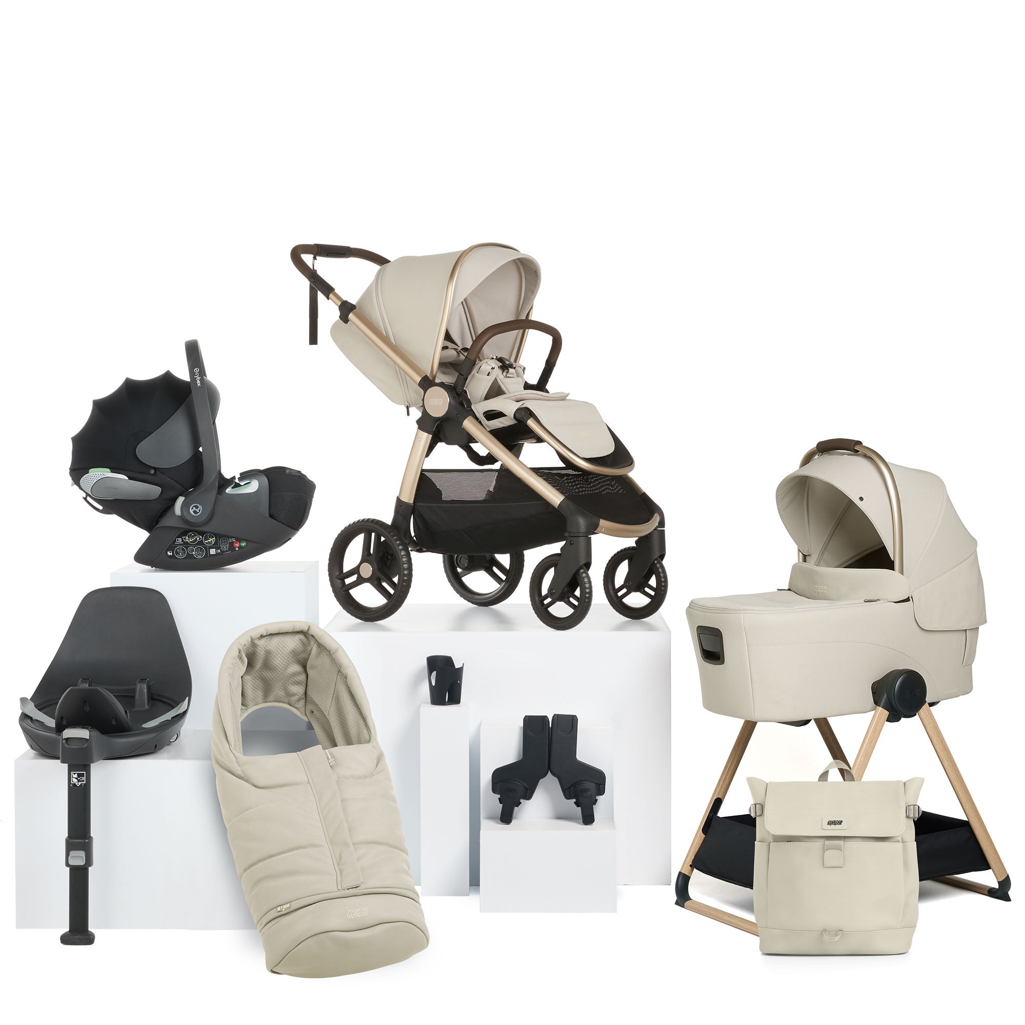 Mamas & Papas Ocarro 2 Complete 9 Piece Cloud T Bundle in Shell