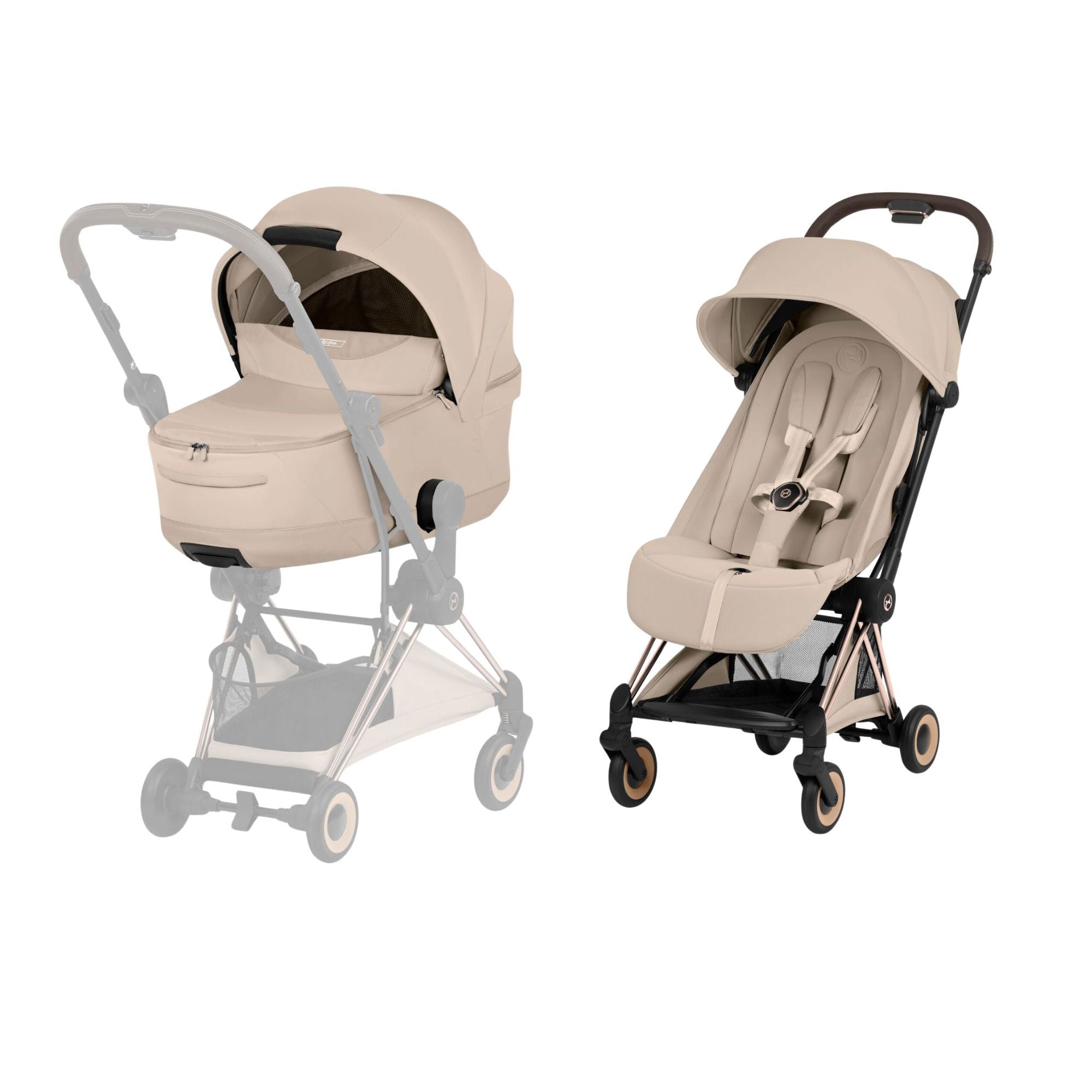 Cybex Coya Pushchair Set - Style Collection in Rose Gold/Cozy Beige