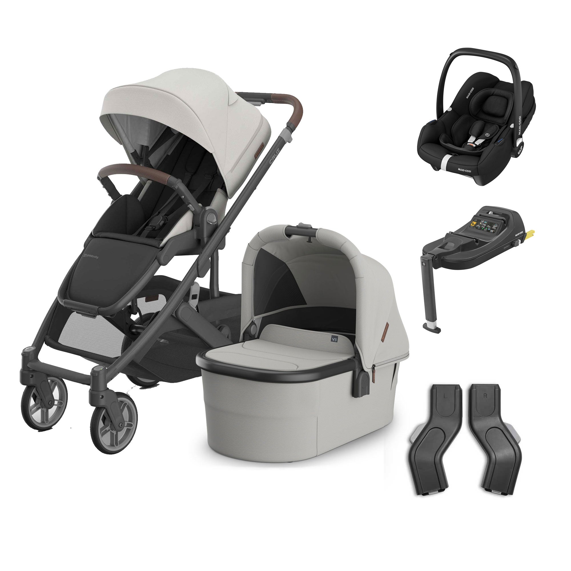 UPPAbaby Cruz V3 Complete Maxi-Cosi Travel System in Savannah