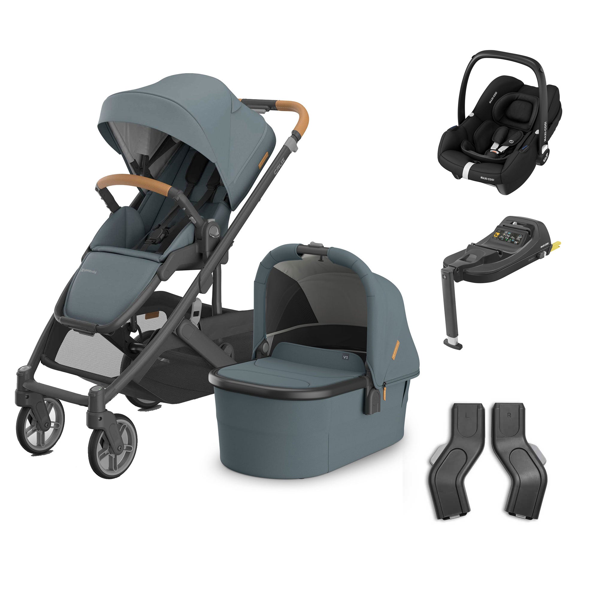 UPPAbaby Cruz V3 Complete Maxi-Cosi Travel System in Dillan