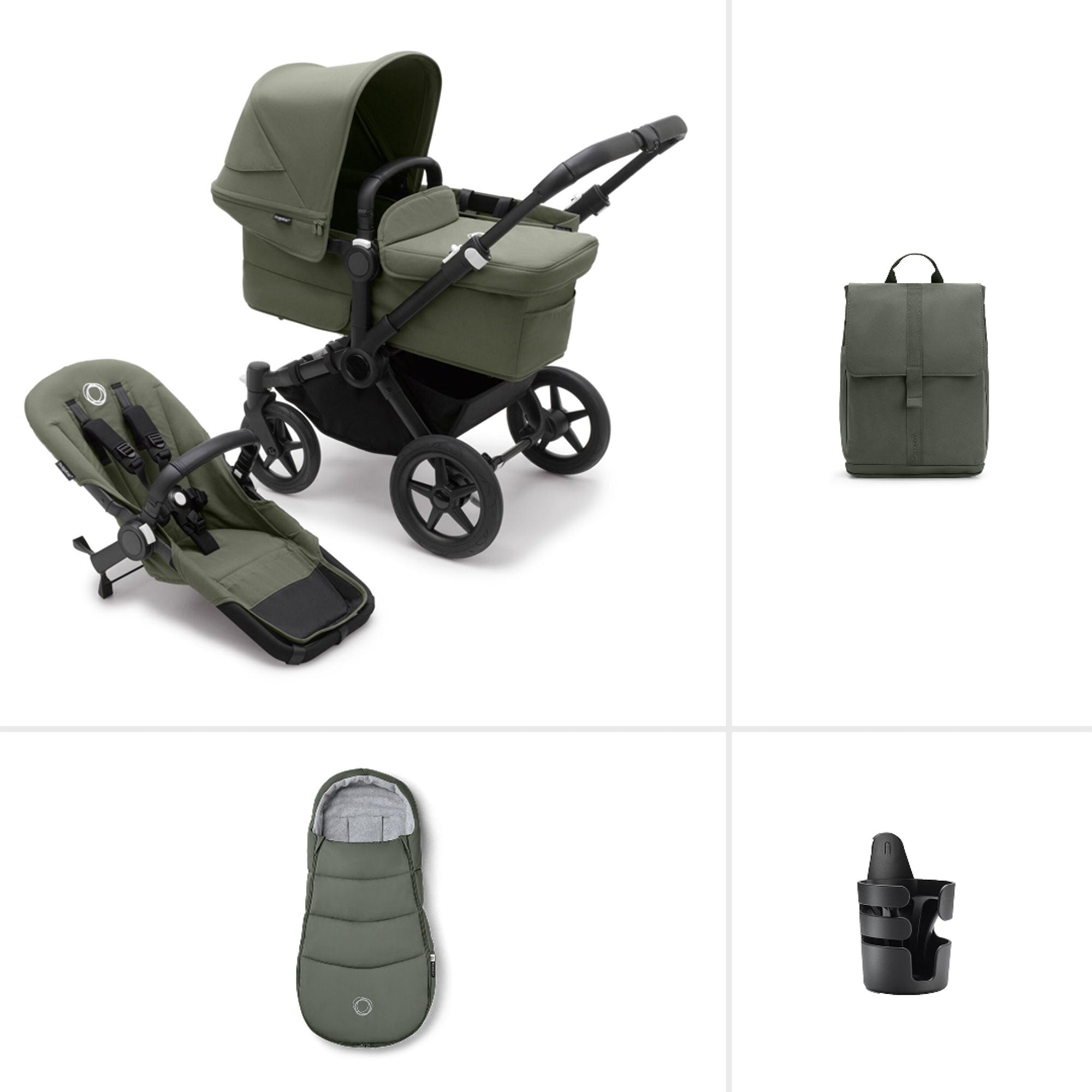 Bugaboo Donkey 5 Mono Essential Bundle in Forest Green
