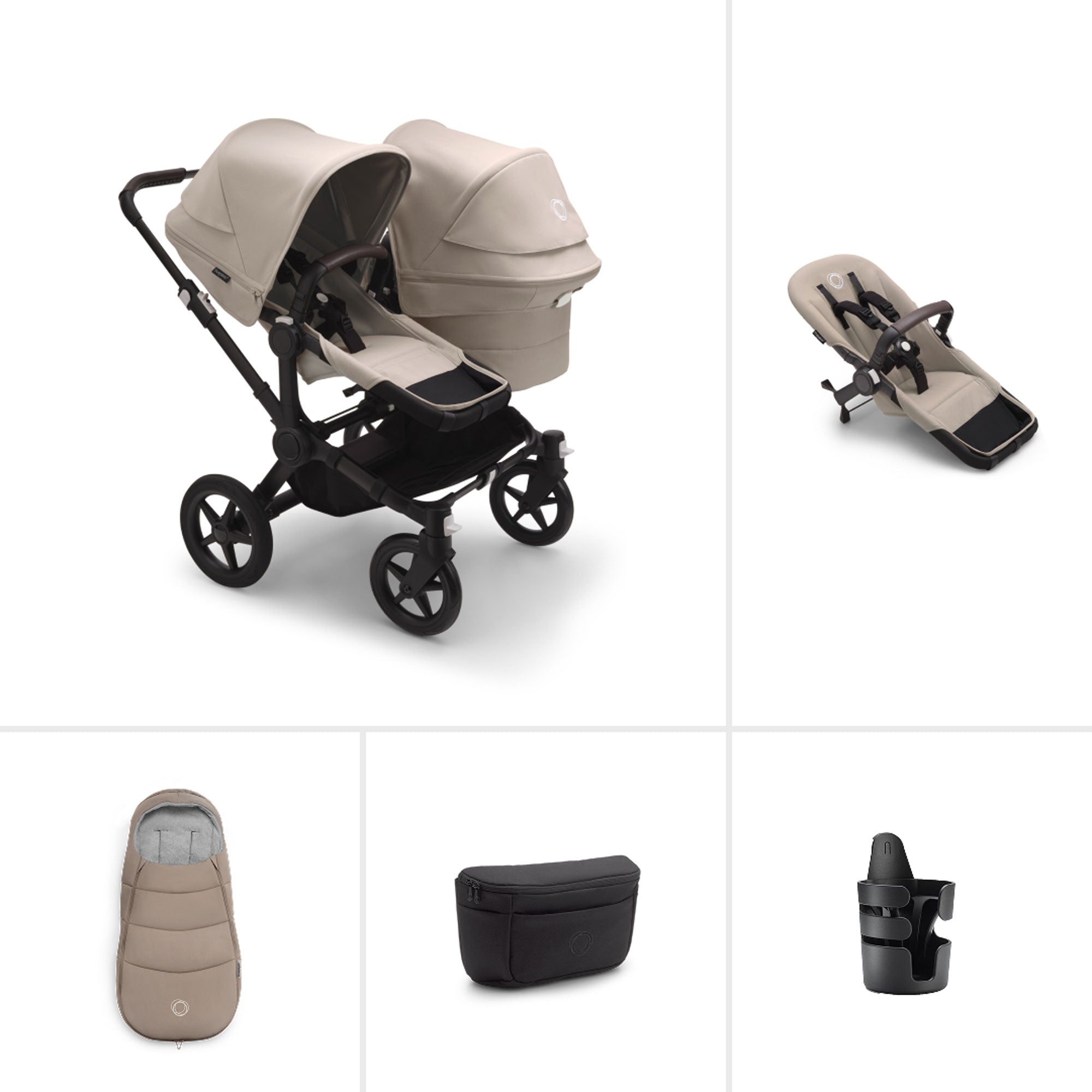 Bugaboo Donkey 5 Duo Essential Bundle in Desert Taupe