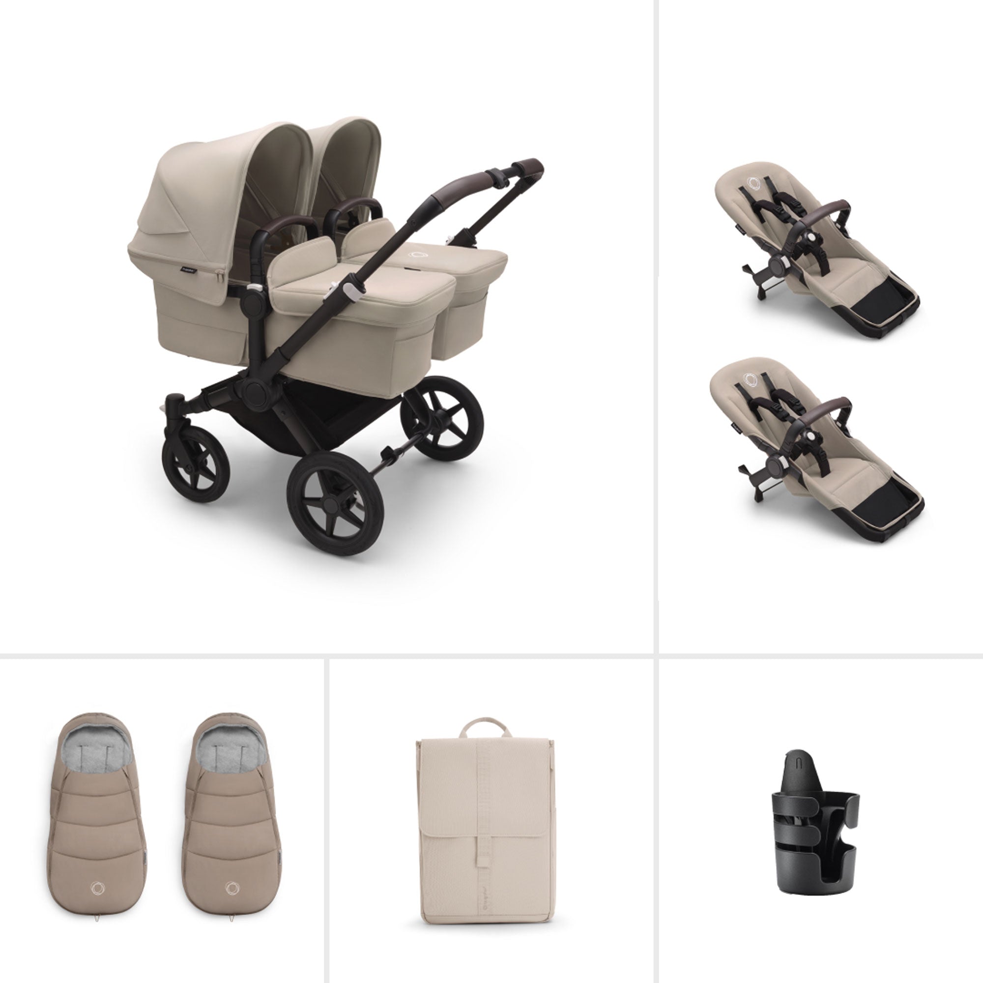 Bugaboo Donkey 5 Twin Essential Bundle in Desert Taupe