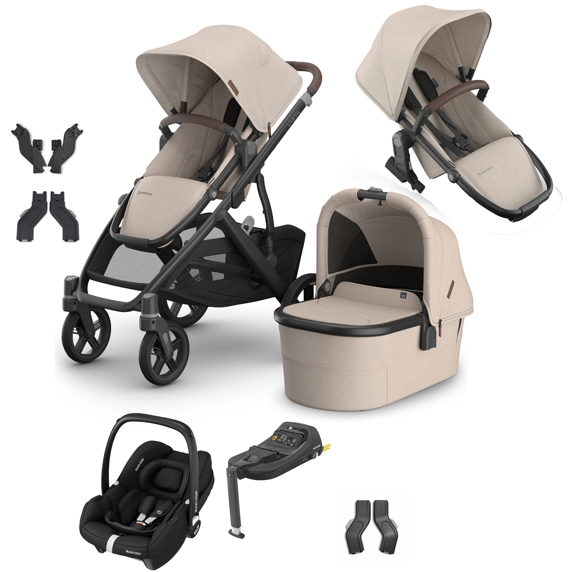 Uppababy Vista V3 Duo Maxi-Cosi Travel System in Ada