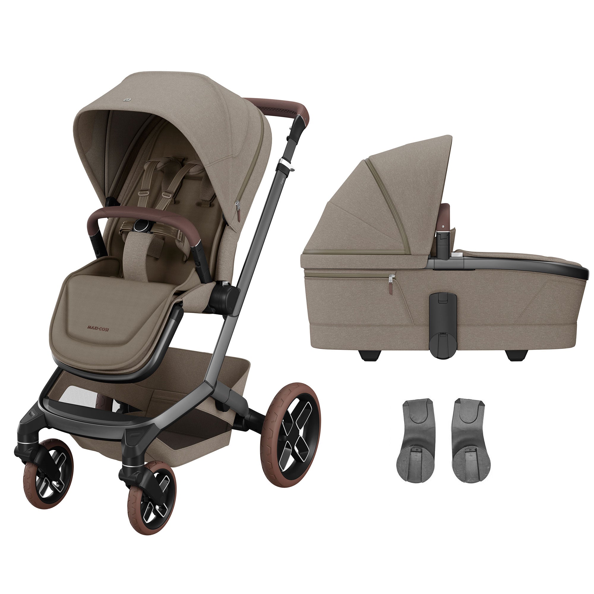 Maxi-Cosi FAME Pram with Carrycot in Twillic Truffle (Brown Wheels)