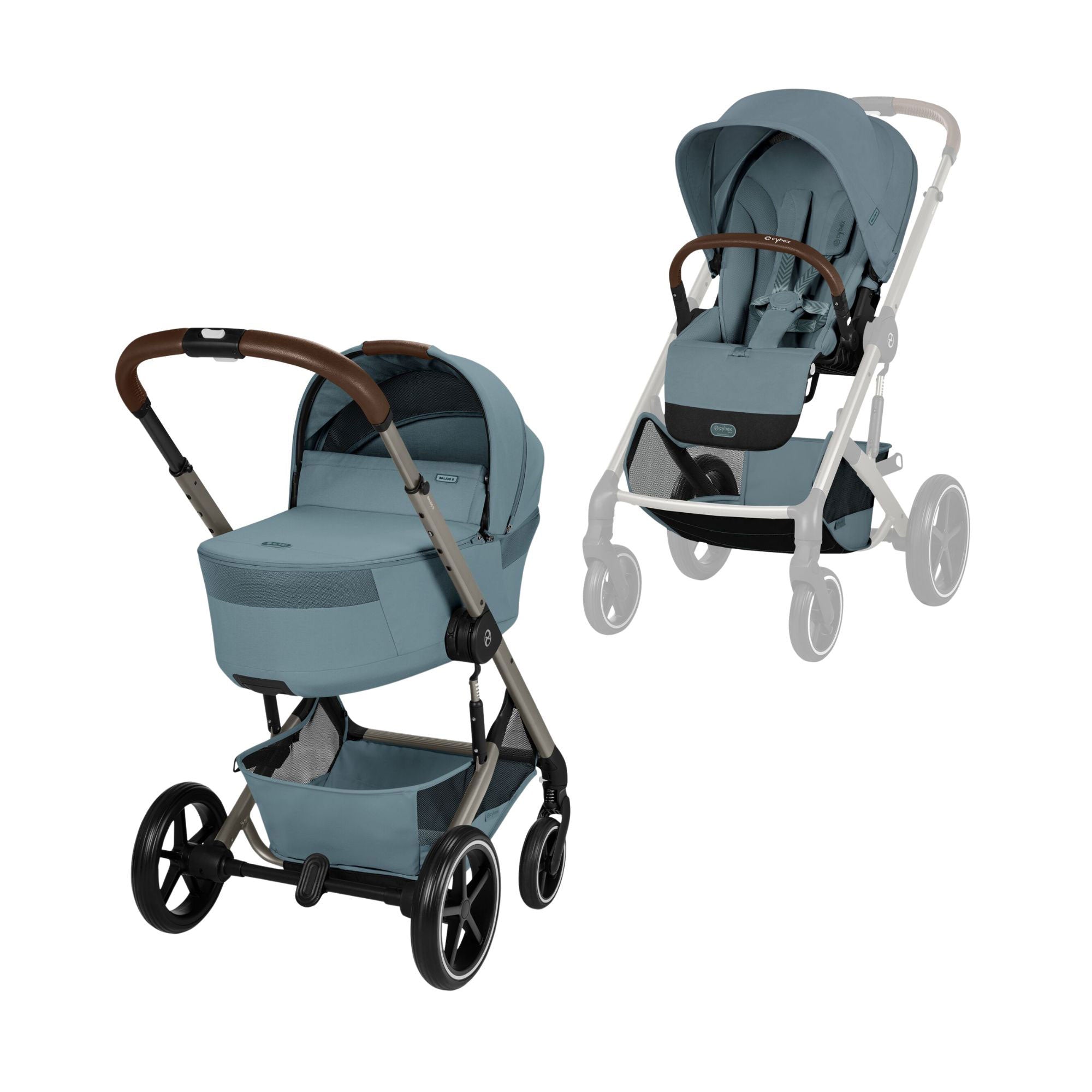 Cybex Balios S Lux Pushchair with Foldable Carrycot in Stormy Blue