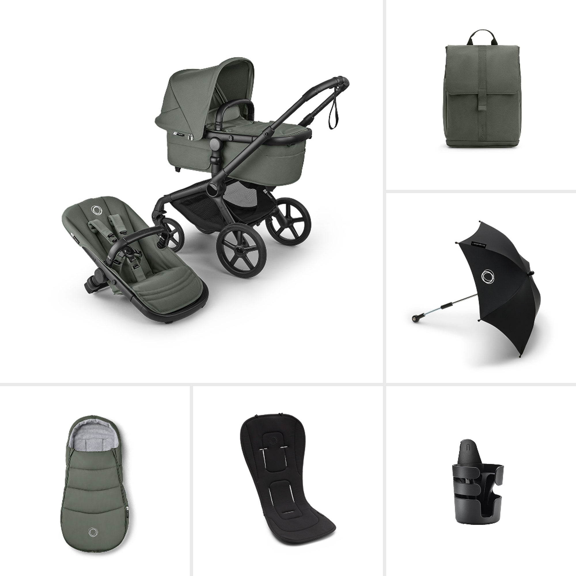Bugaboo Fox 5 Renew Essential Bundle in Forest Green
