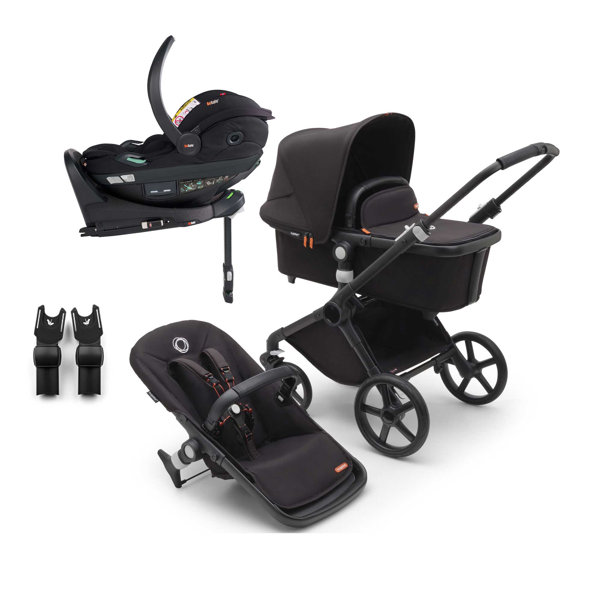 Bugaboo Fox Cub BeSafe Travel System in Black/Midnight Black
