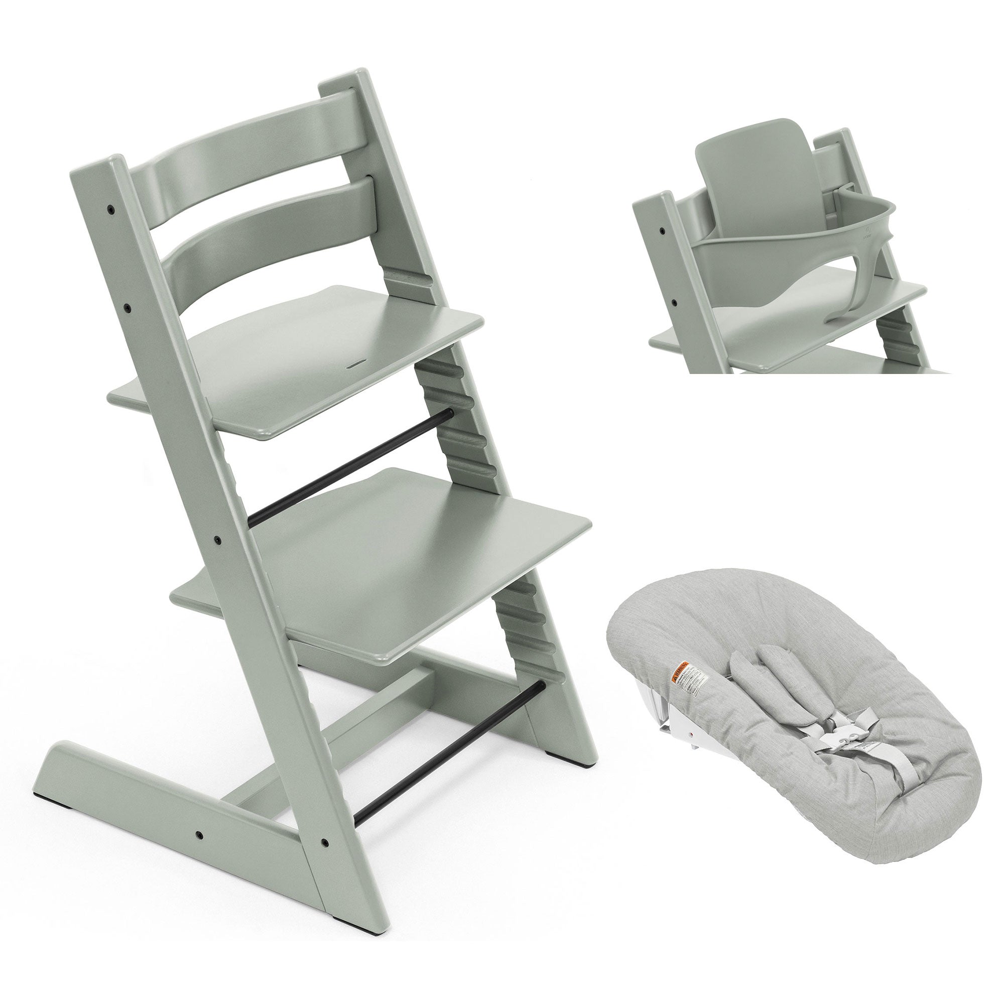 Stokke Trip Trapp Highchair Newborn & Baby Set Bundle in Glacier Green
