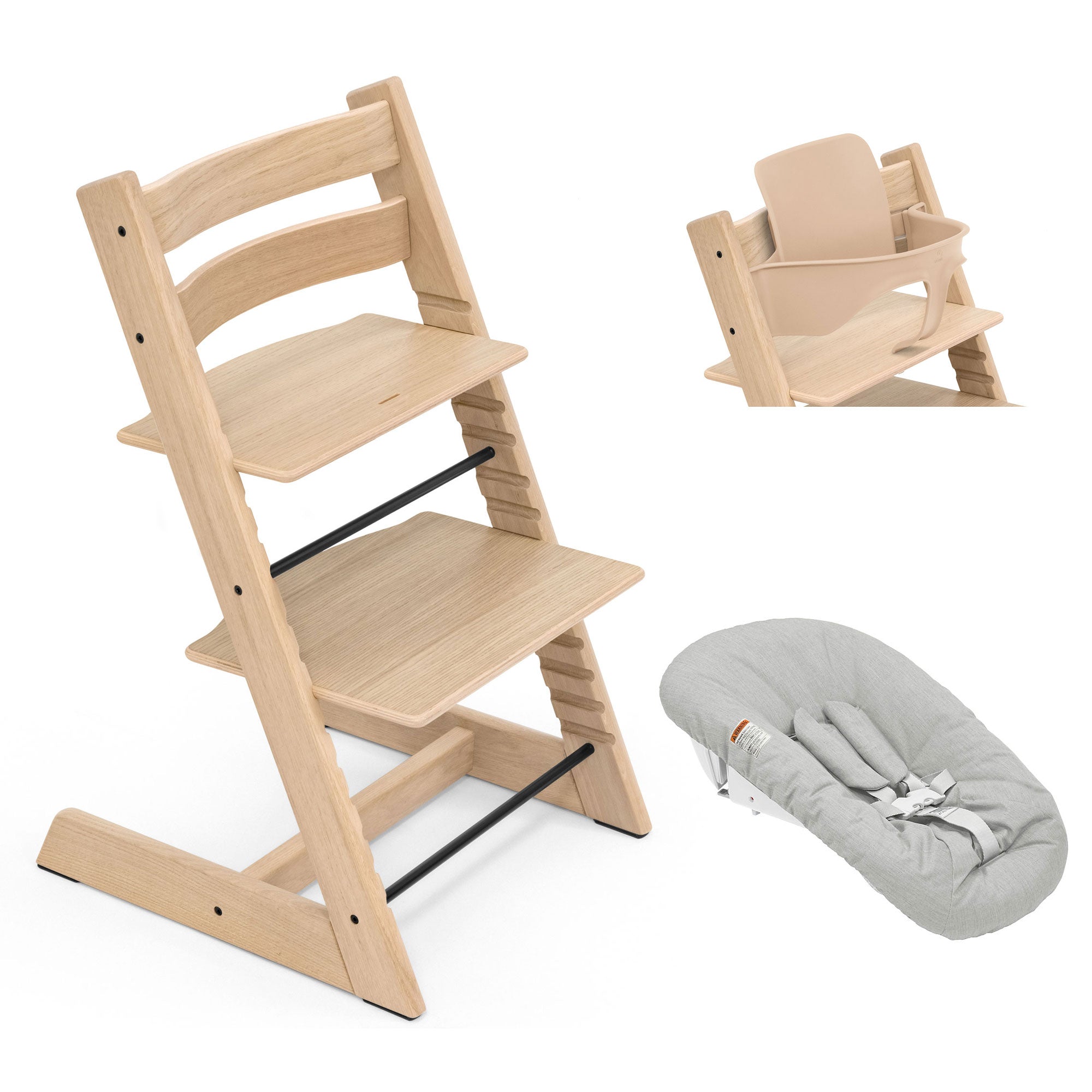 Stokke Trip Trapp Highchair Newborn & Baby Set Bundle in Natural (Oak)
