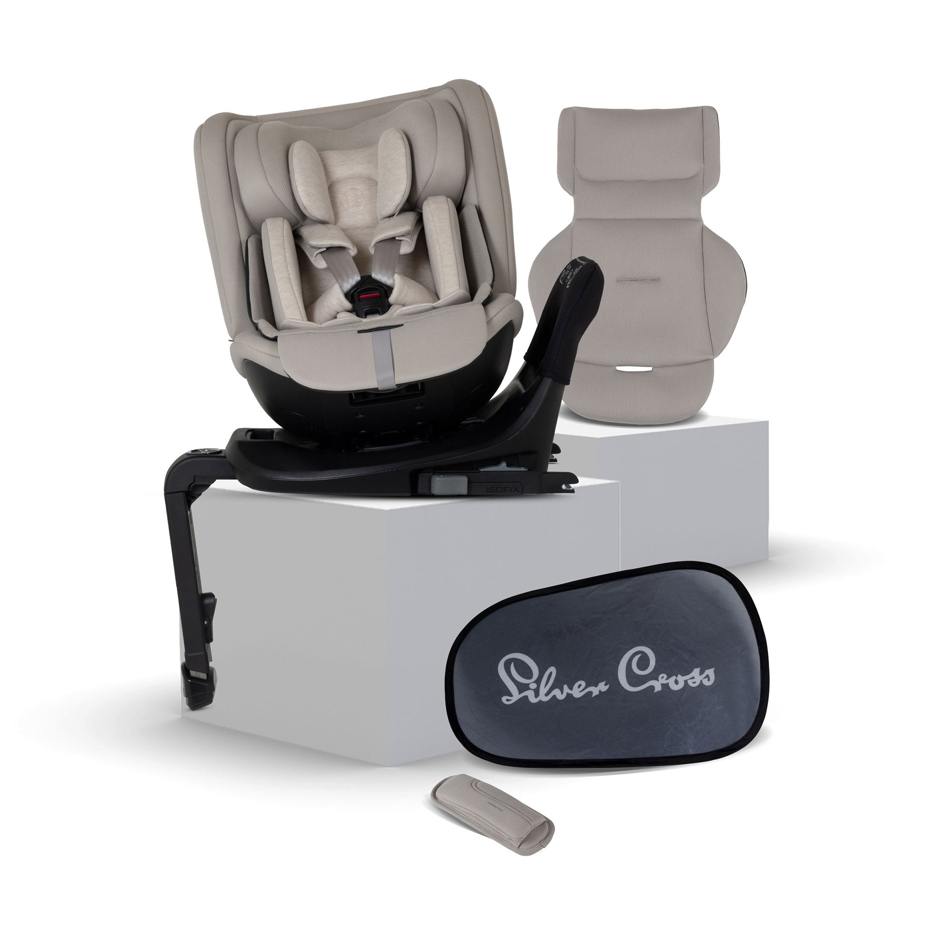 Silver Cross Motion 3 All Size 360 Car Seat in Natural Taupe