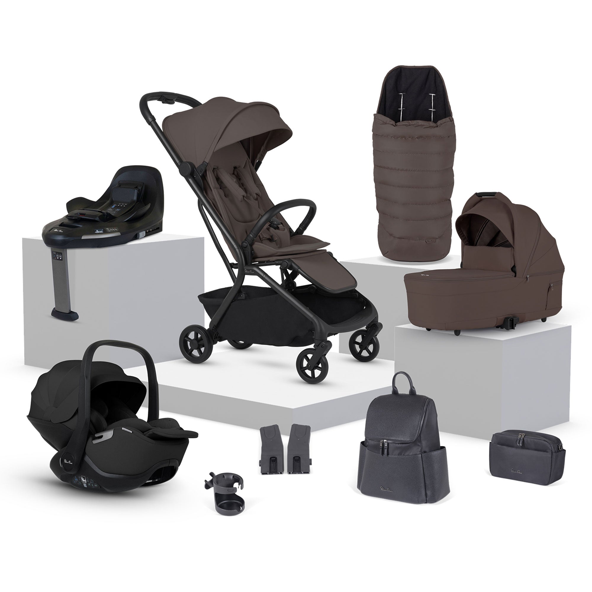 Silver Cross Nia Travel System with Accessories in Chocolate