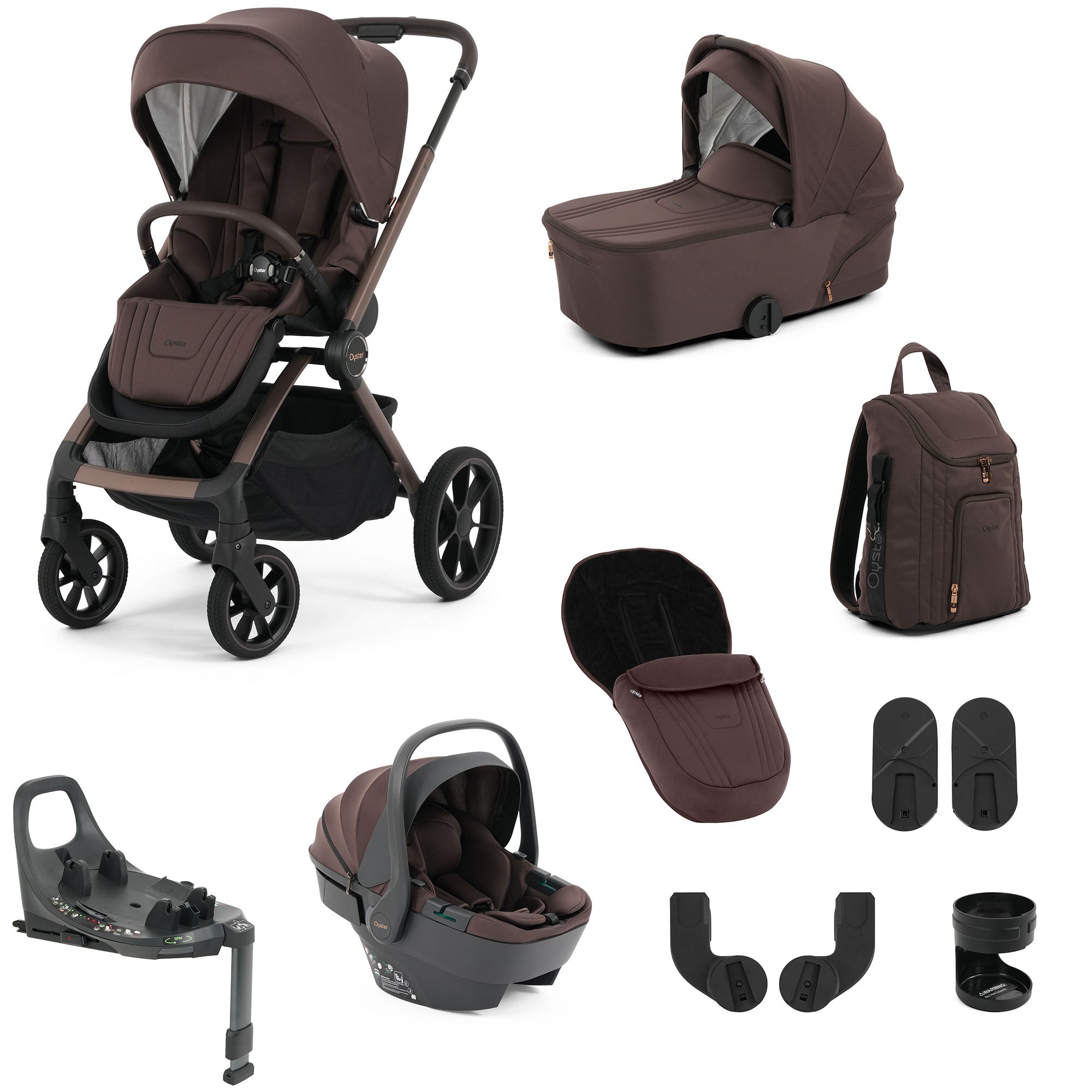 Oyster Vee Travel System Bundle in Chocolate