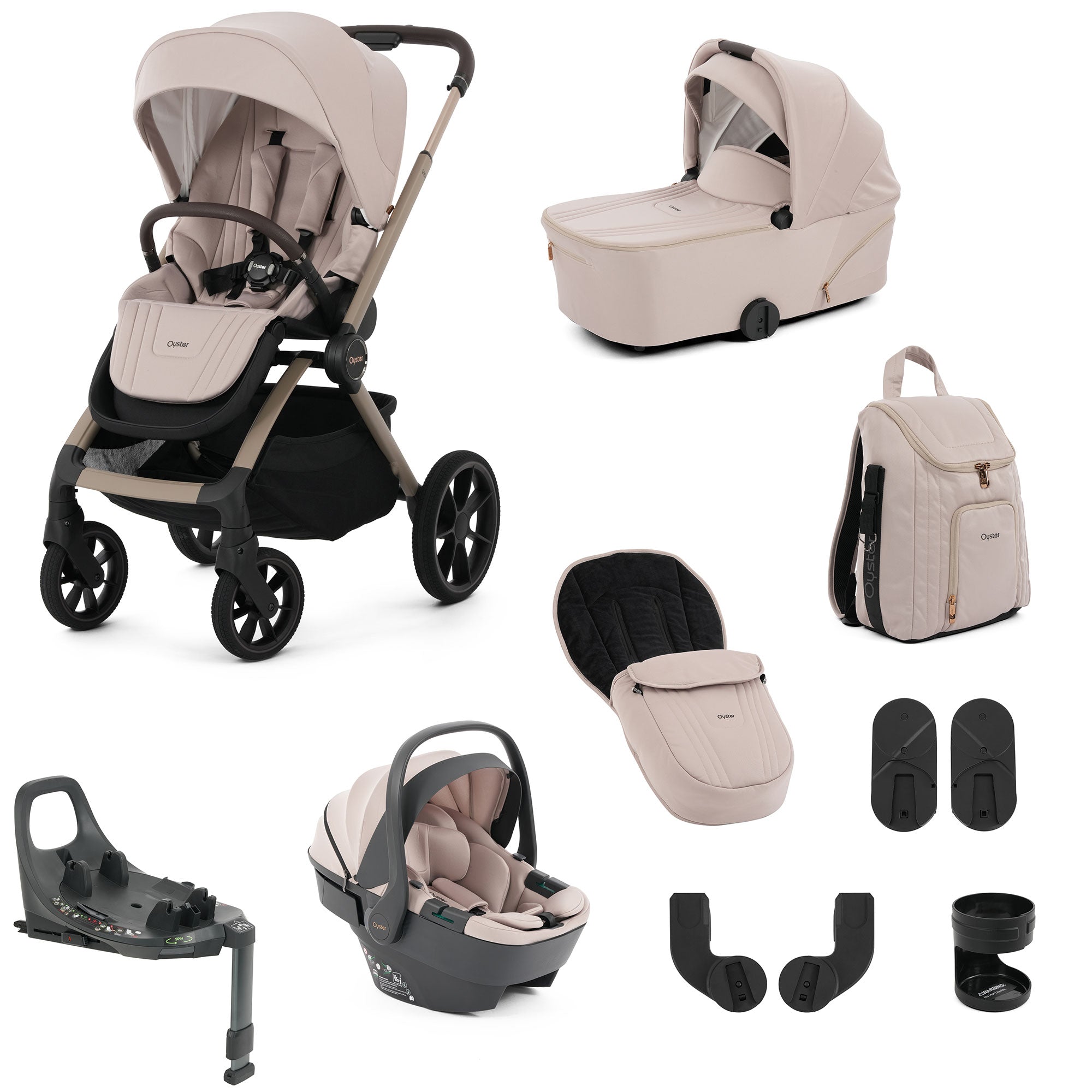 Oyster Vee Travel System Bundle in Vanilla