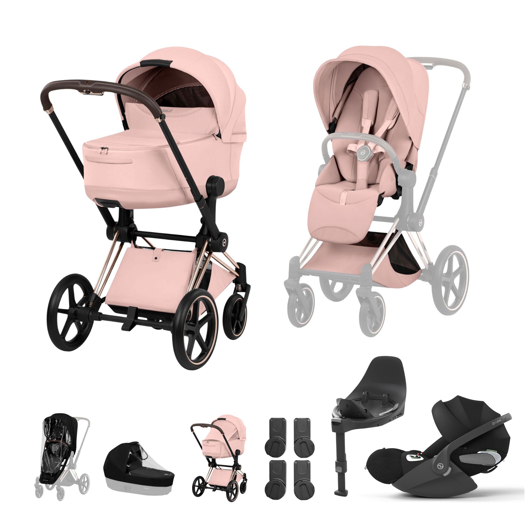 Cybex Priam Ultimate Bundle - Style Collection in Peach Pink