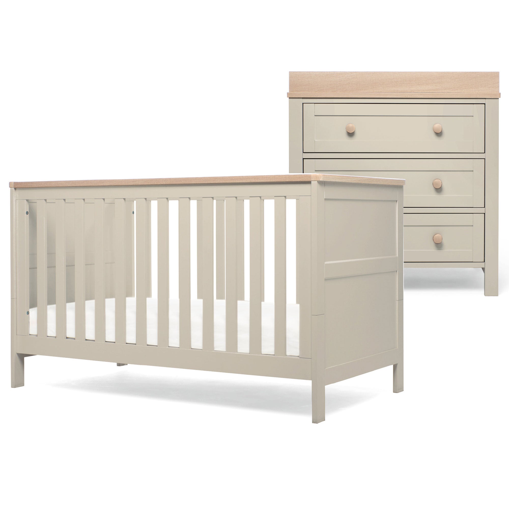 Mamas & Papas Wedmore 2 Piece Cotbed Set in Pebble/Natural
