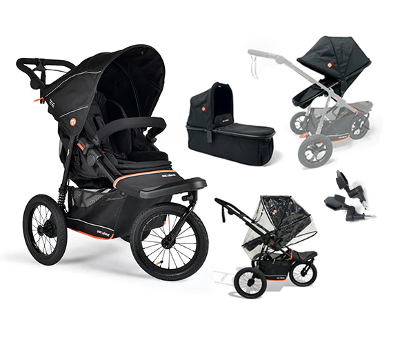 Out n About Nipper V6 Plus Switch Newborn Bundle in Summit Black