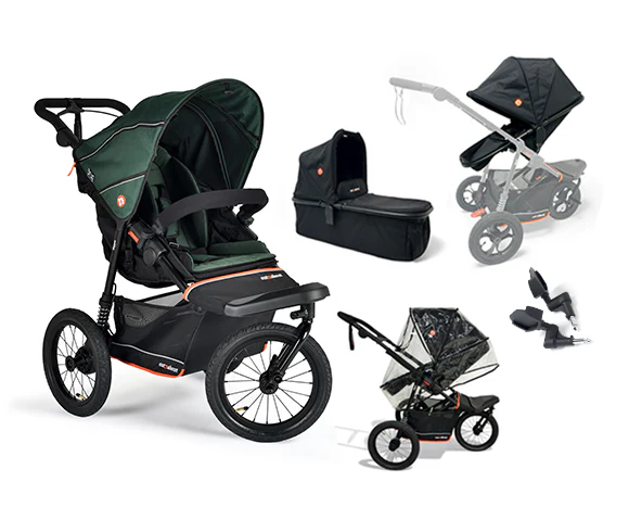 Out n About Nipper V6 Plus Switch Newborn Bundle in Sycamore Green