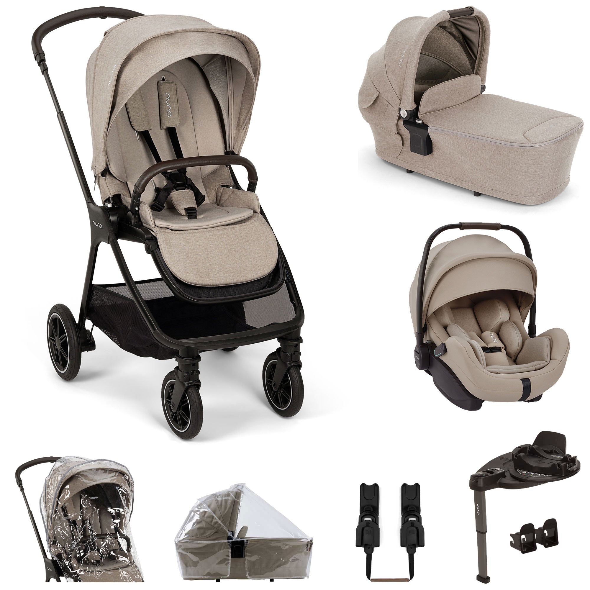 Nuna TRIV Next & ARRA Flex & BASE Curv Bundle in Chateau
