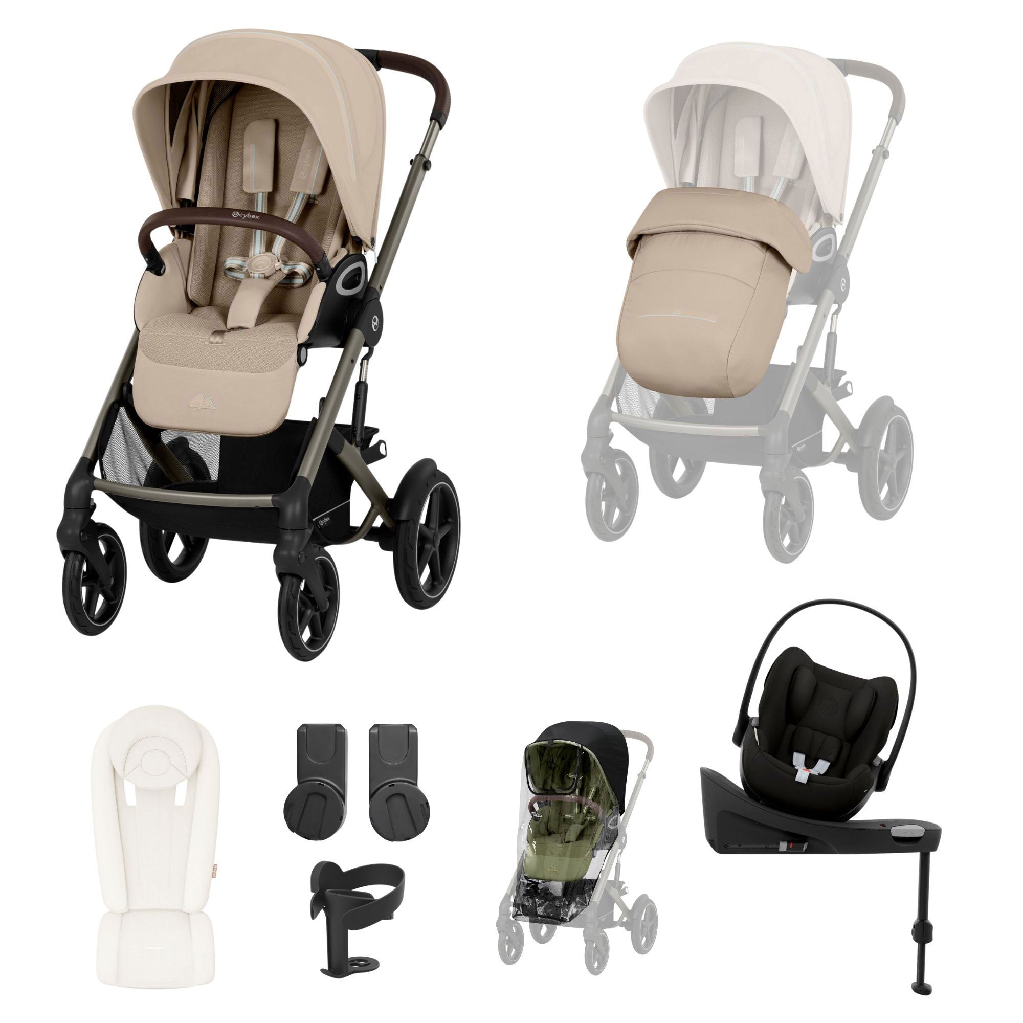 Cybex Talos S Lux 10 Piece Bundle with Cloud G in Almond Beige
