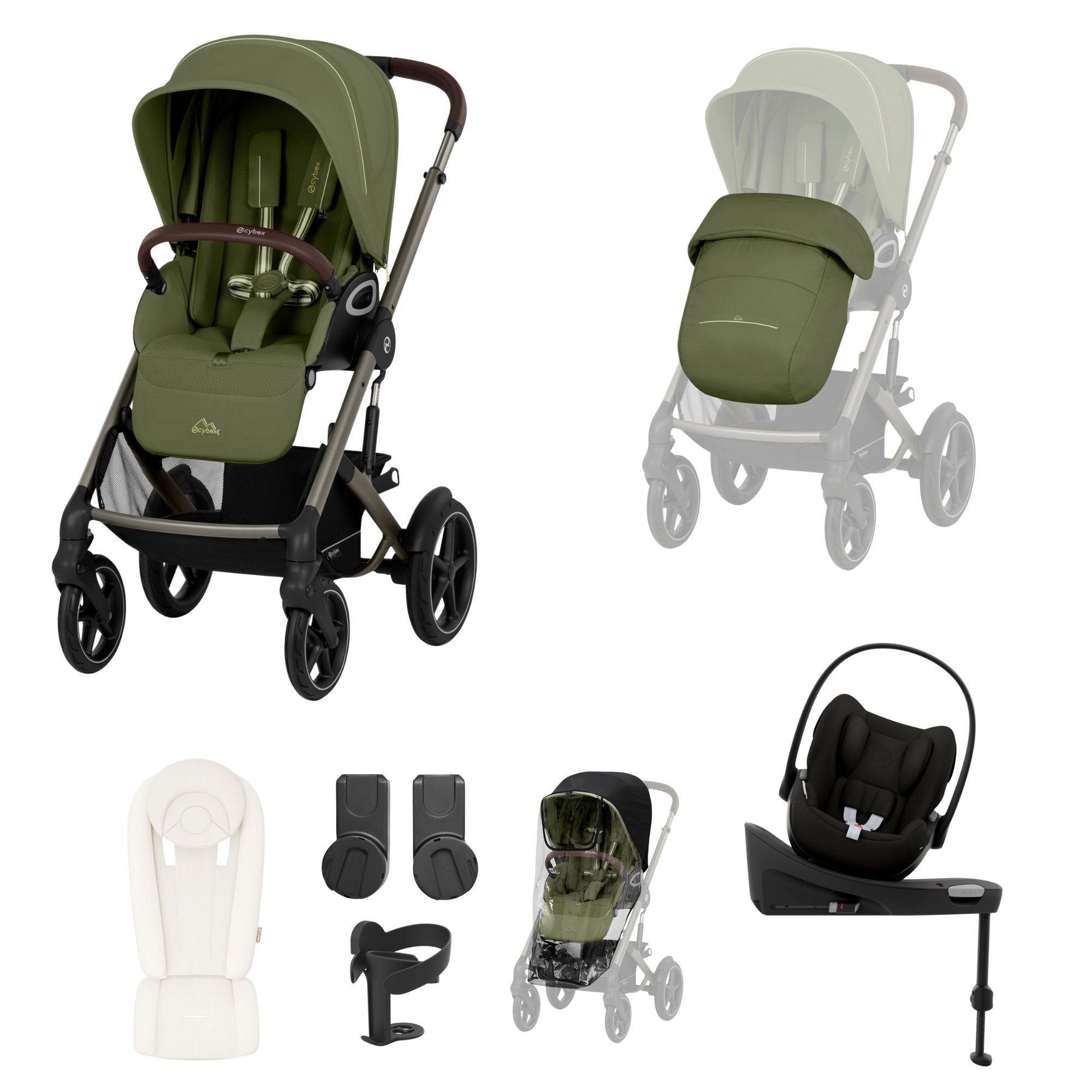 Cybex Talos S Lux 10 Piece Bundle with Cloud G in Moss Green