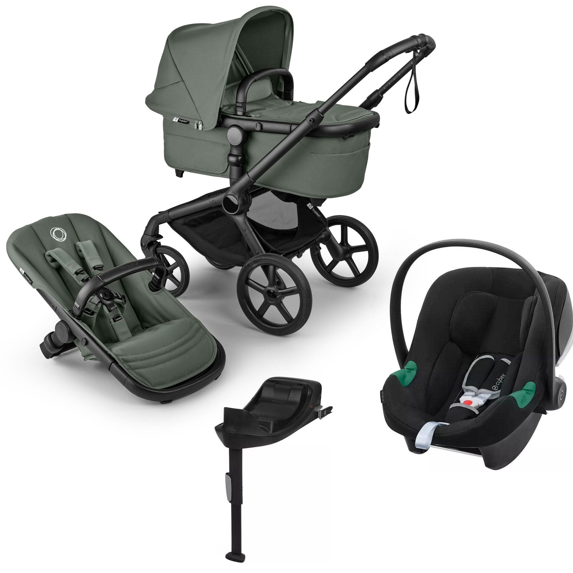 Bugaboo Fox 5 Renew Cybex Travel System in Forest Green