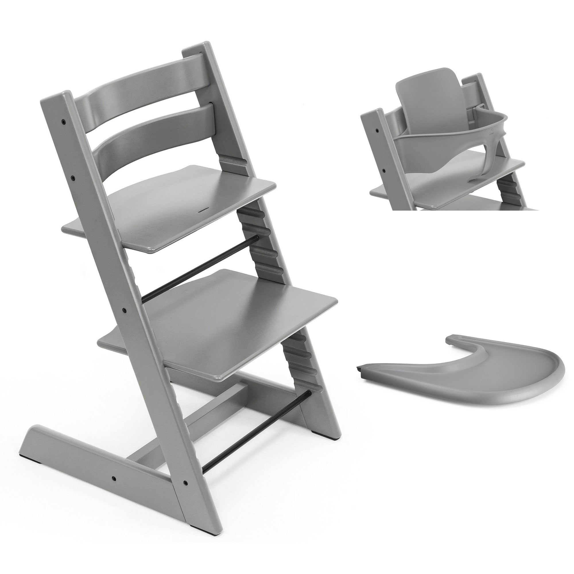 Stokke Trip Trapp Highchair and Baby Set & Tray in Storm Grey