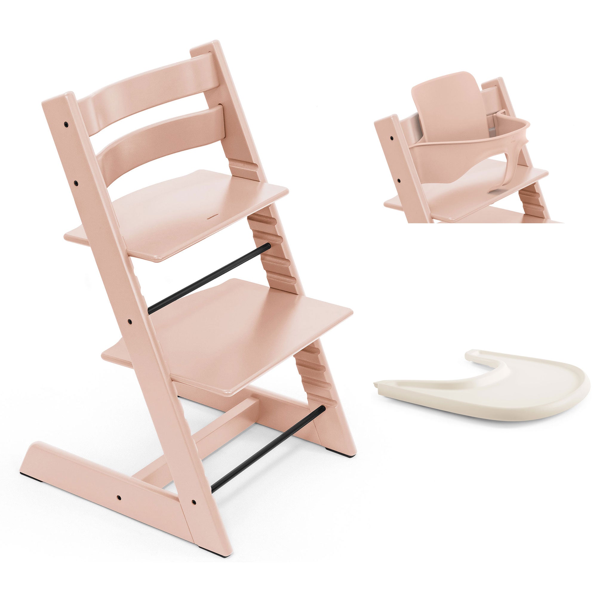 Stokke Trip Trapp Highchair and Baby Set & Tray in Serene Pink