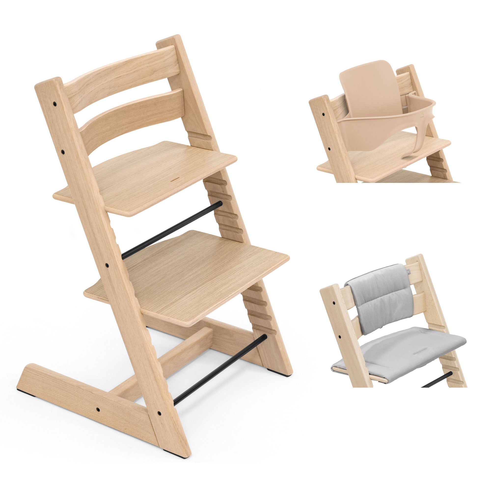 Stokke Trip Trapp Highchair with Cushion & Baby Set in Natural (Oak)