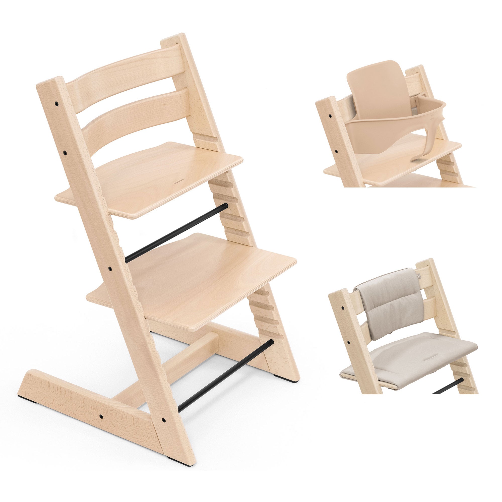 Stokke Trip Trapp Highchair with Cushion & Baby Set in Natural