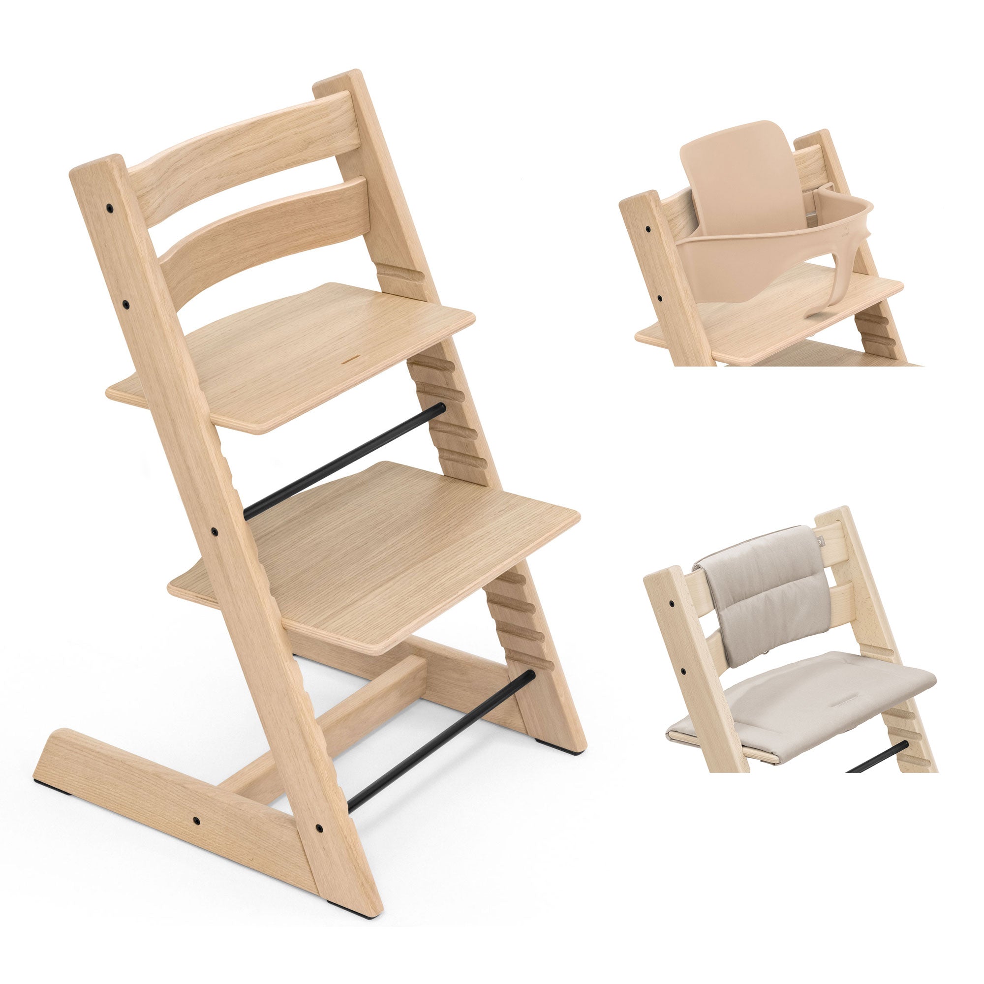 Stokke Trip Trapp Highchair with Cushion & Baby Set in Natural (Oak)