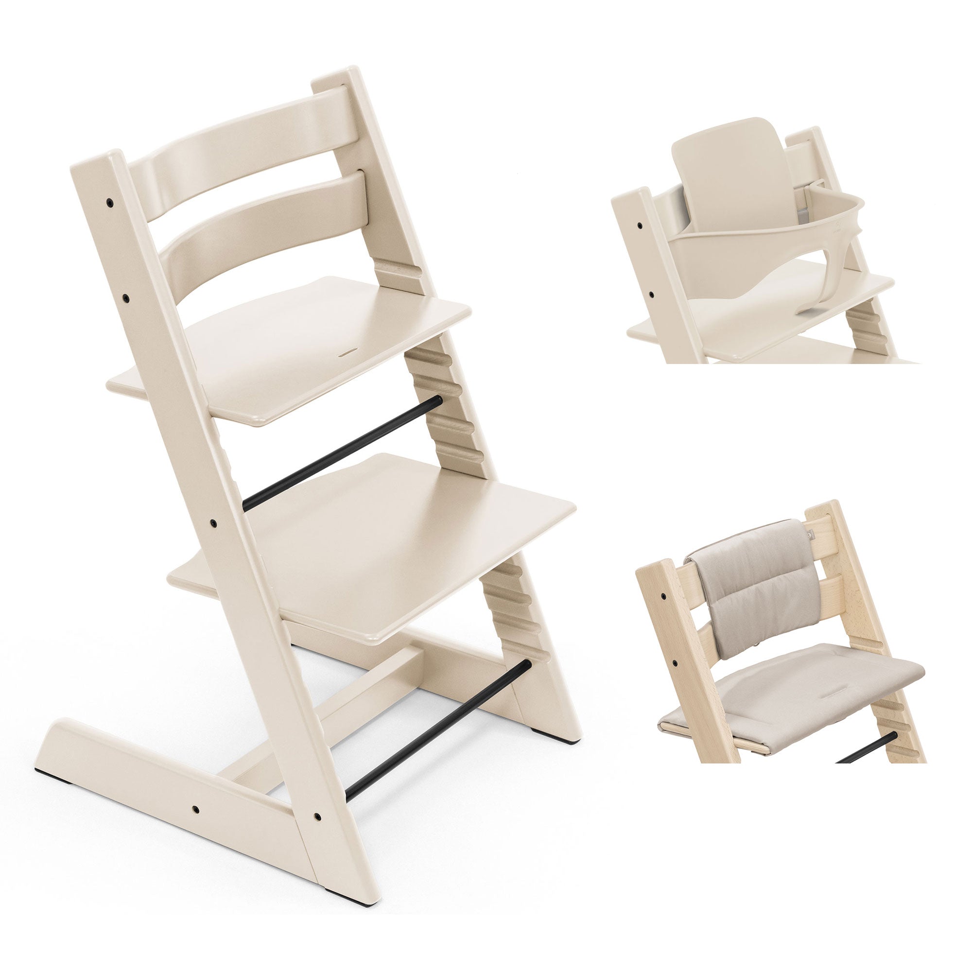 Stokke Trip Trapp Highchair with Cushion & Baby Set in Vanilla White