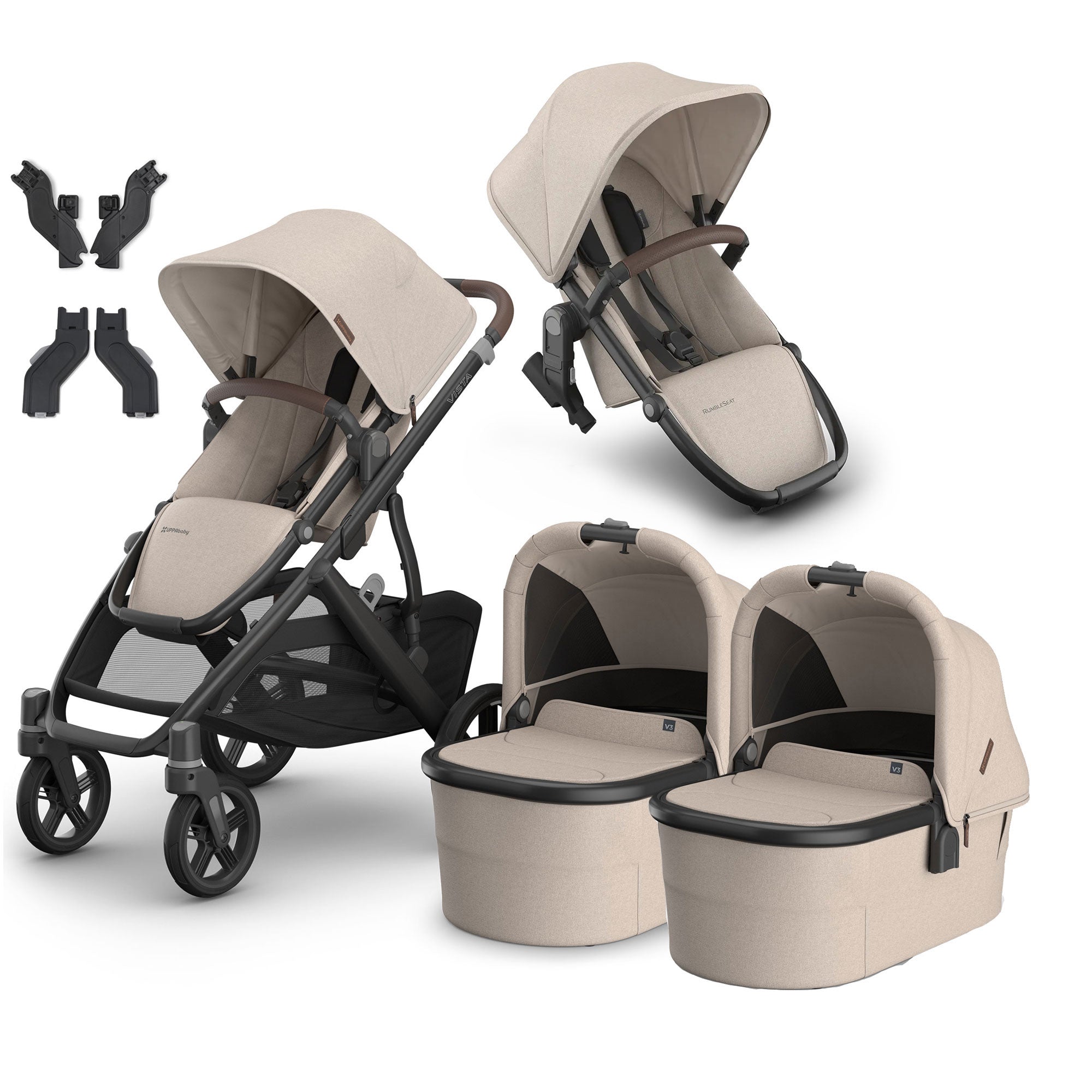 Uppababy Vista V3 Twin Pram in Ada