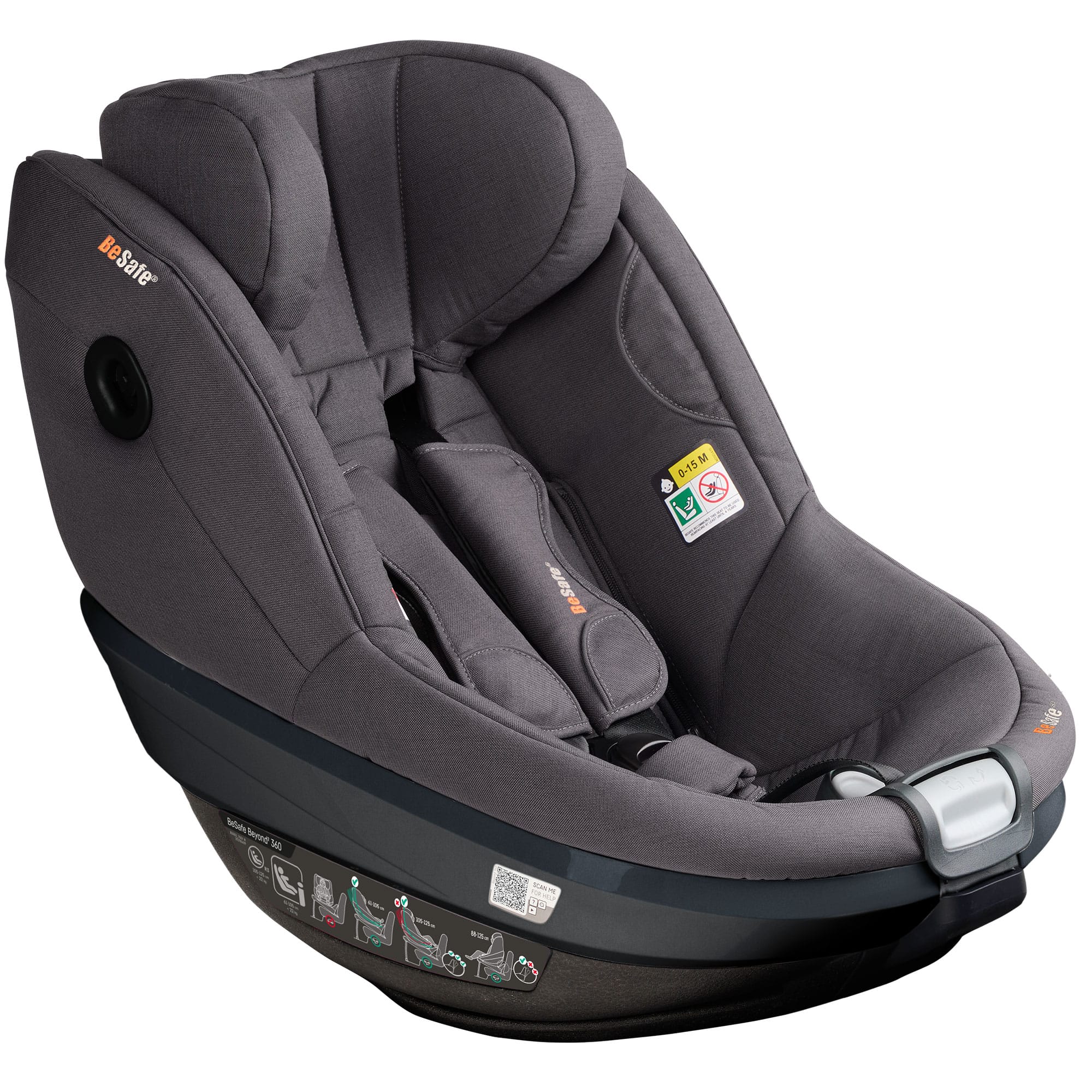 BeSafe Beyond 2 360 Car Seat & Base in Dark Grey Melange Toddler Car Seats 11045369-DarkGreyM-Std 7072754026714