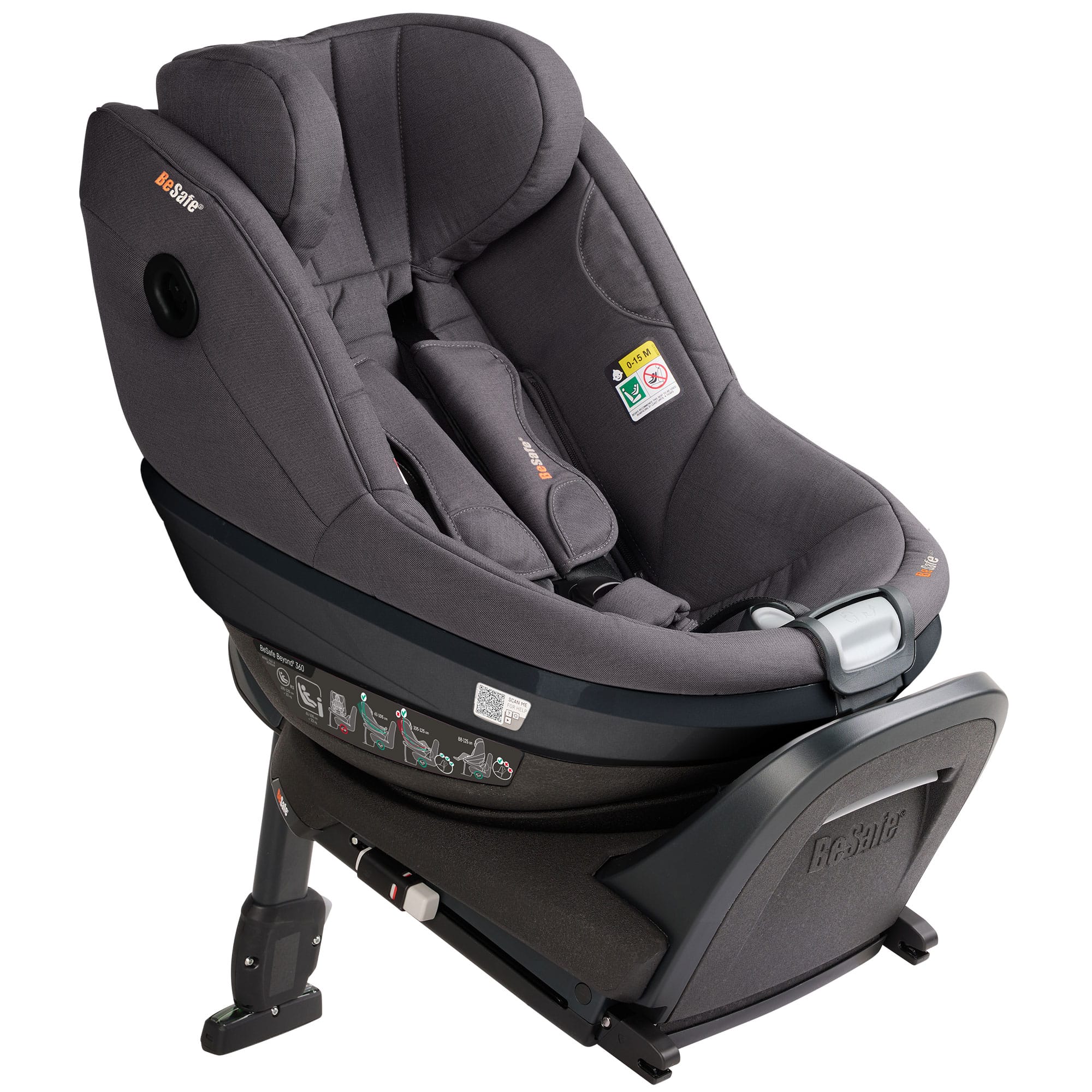 BeSafe Beyond 2 360 Car Seat & Base in Dark Grey Melange Toddler Car Seats