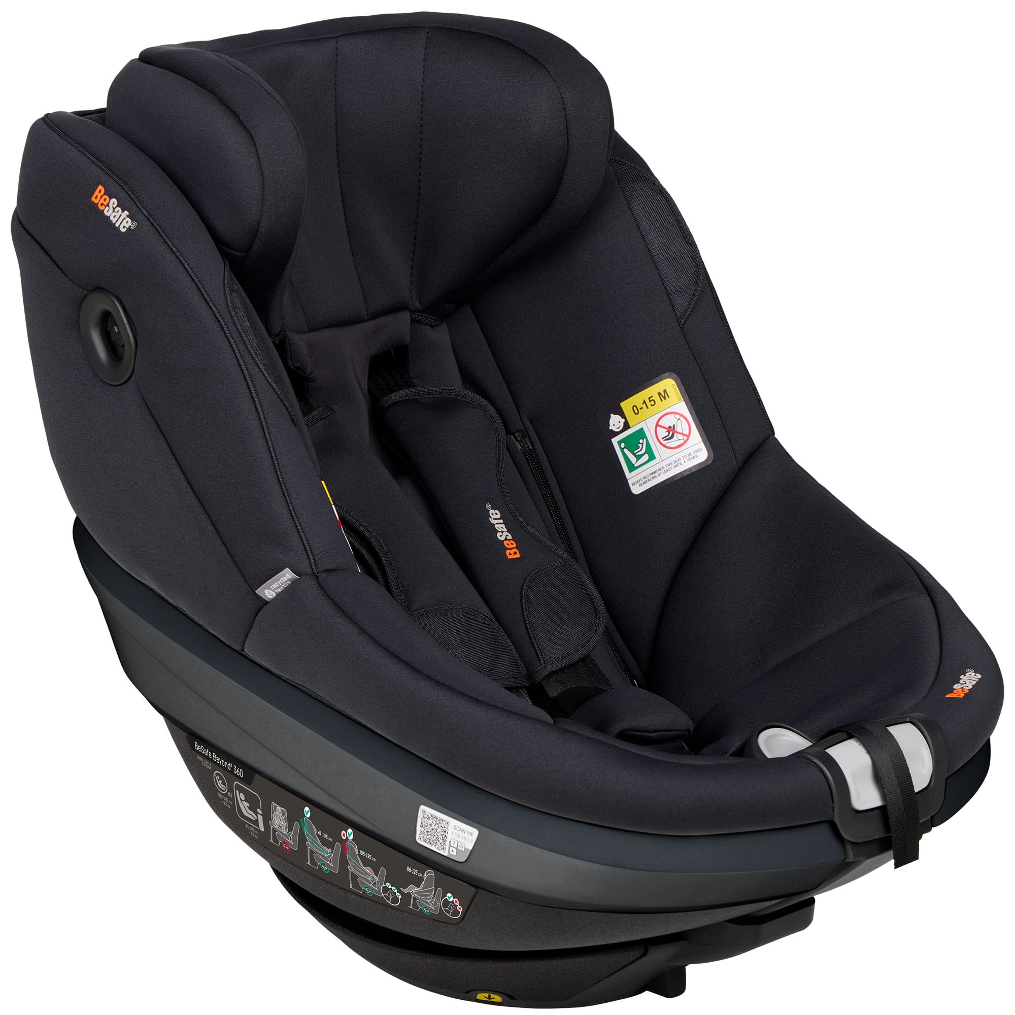 BeSafe Beyond 2 360 Car Seat & Base in Fresh Black Cab Toddler Car Seats 11045369-BlackCabF-Std 7072754026691