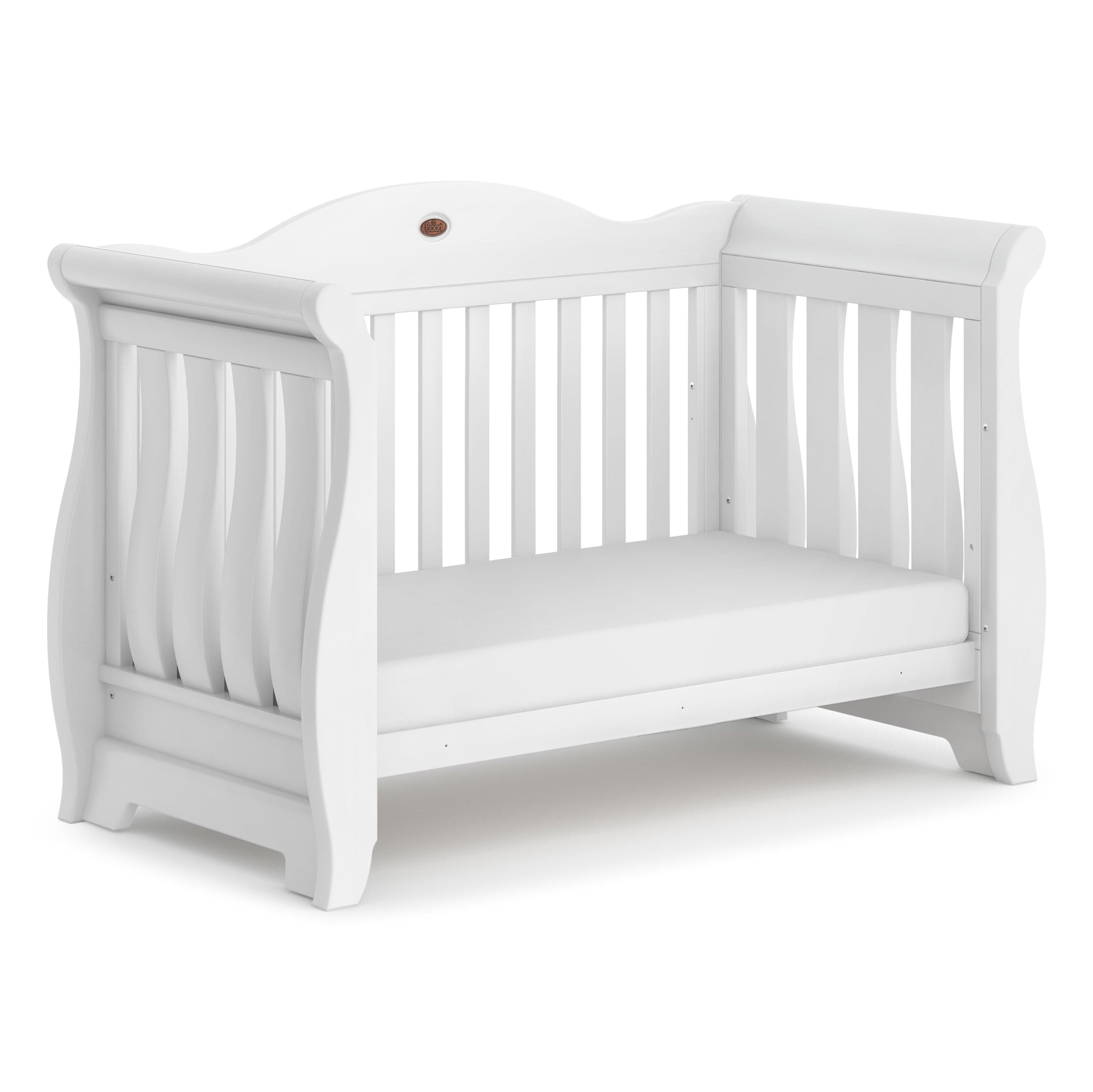 Boori Sleigh Royale Cotbed Barley White Cot Beds