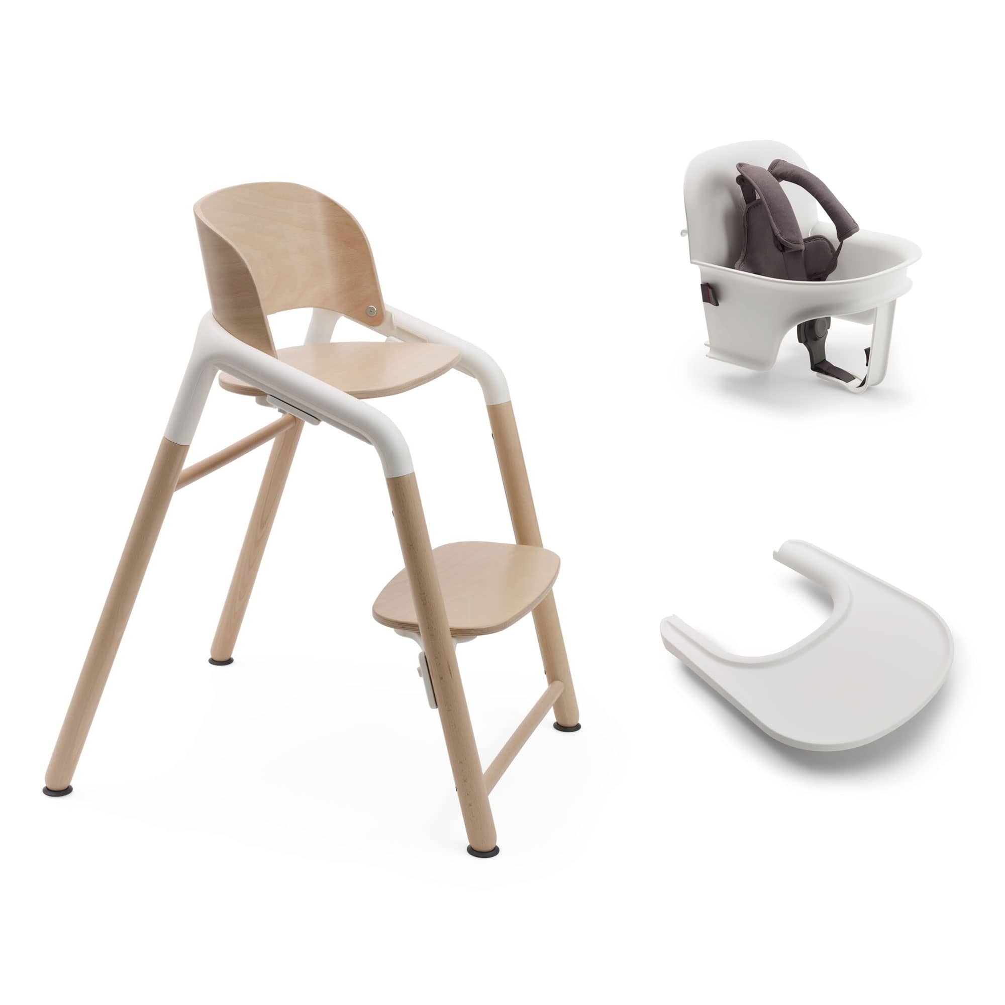 Bugaboo Giraffe Complete High Chair Bundle in Wood White Baby Highchairs 20988-WOO-WHT 8717447401407