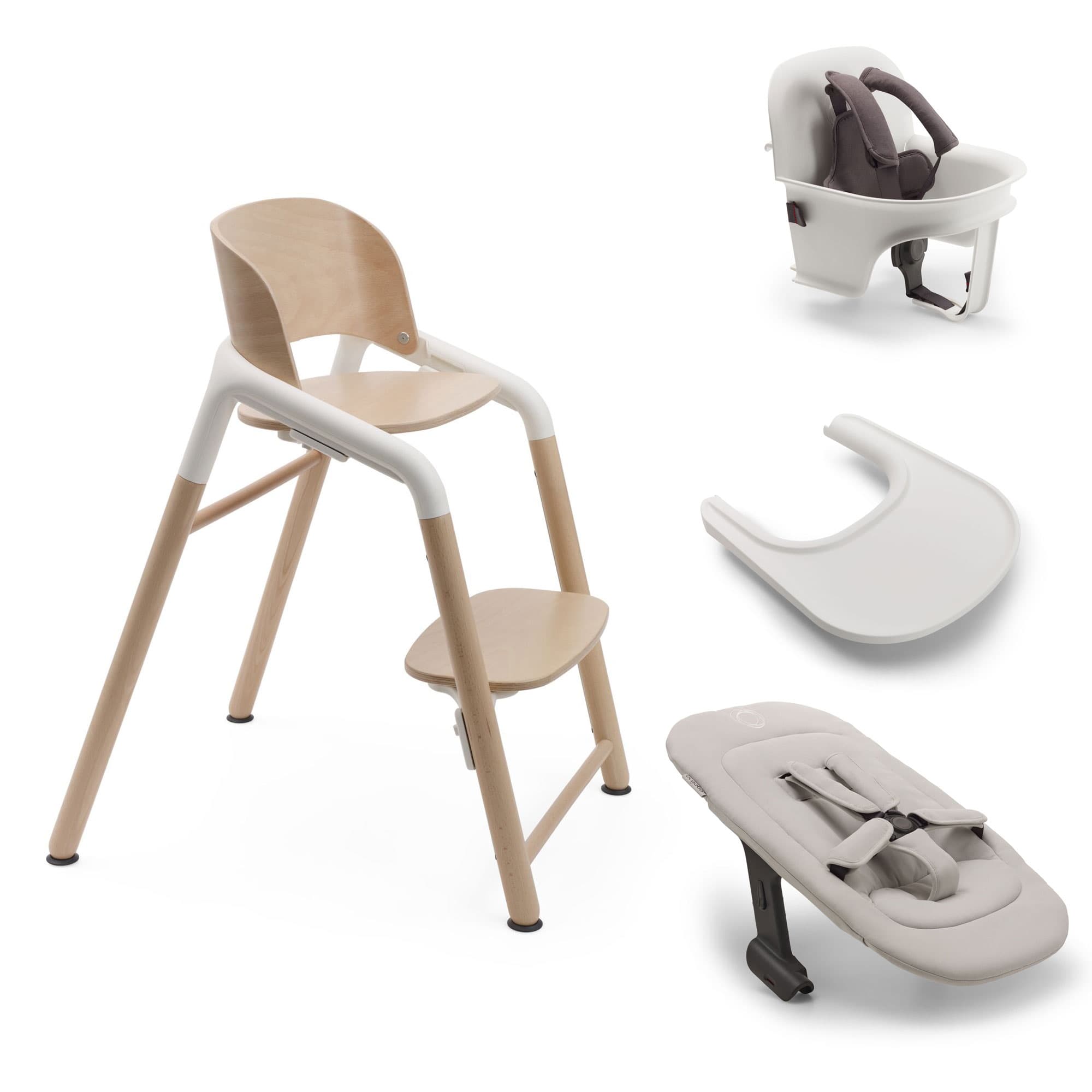Bugaboo Giraffe Ultimate High Chair Bundle in Wood White Baby Highchairs 20997-WOO-WHT 8717447401407