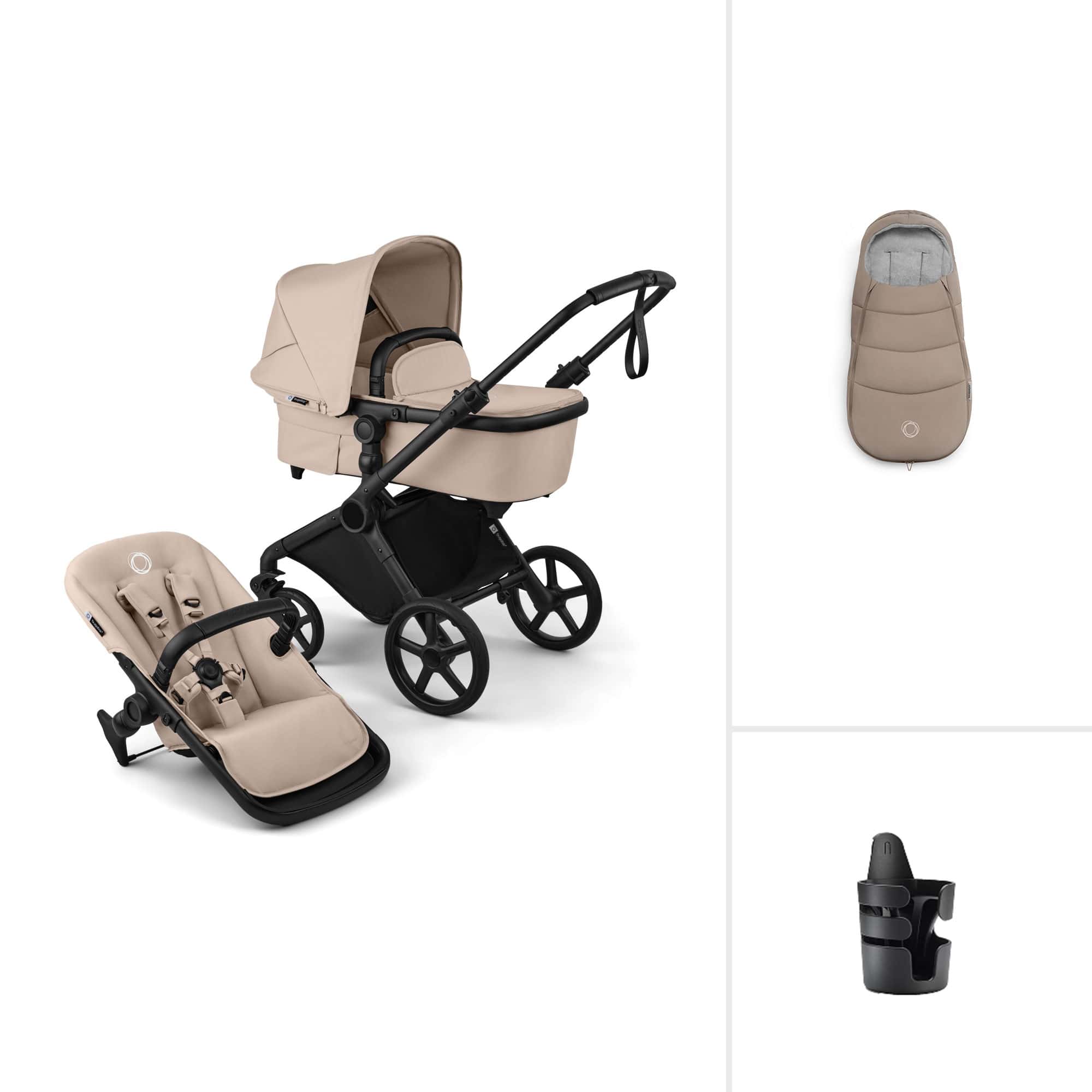 Bugaboo Cub Essential Pushchair Bundle in Desert Taupe Baby Prams 23224-CB-ESS-TPE 8717447343400