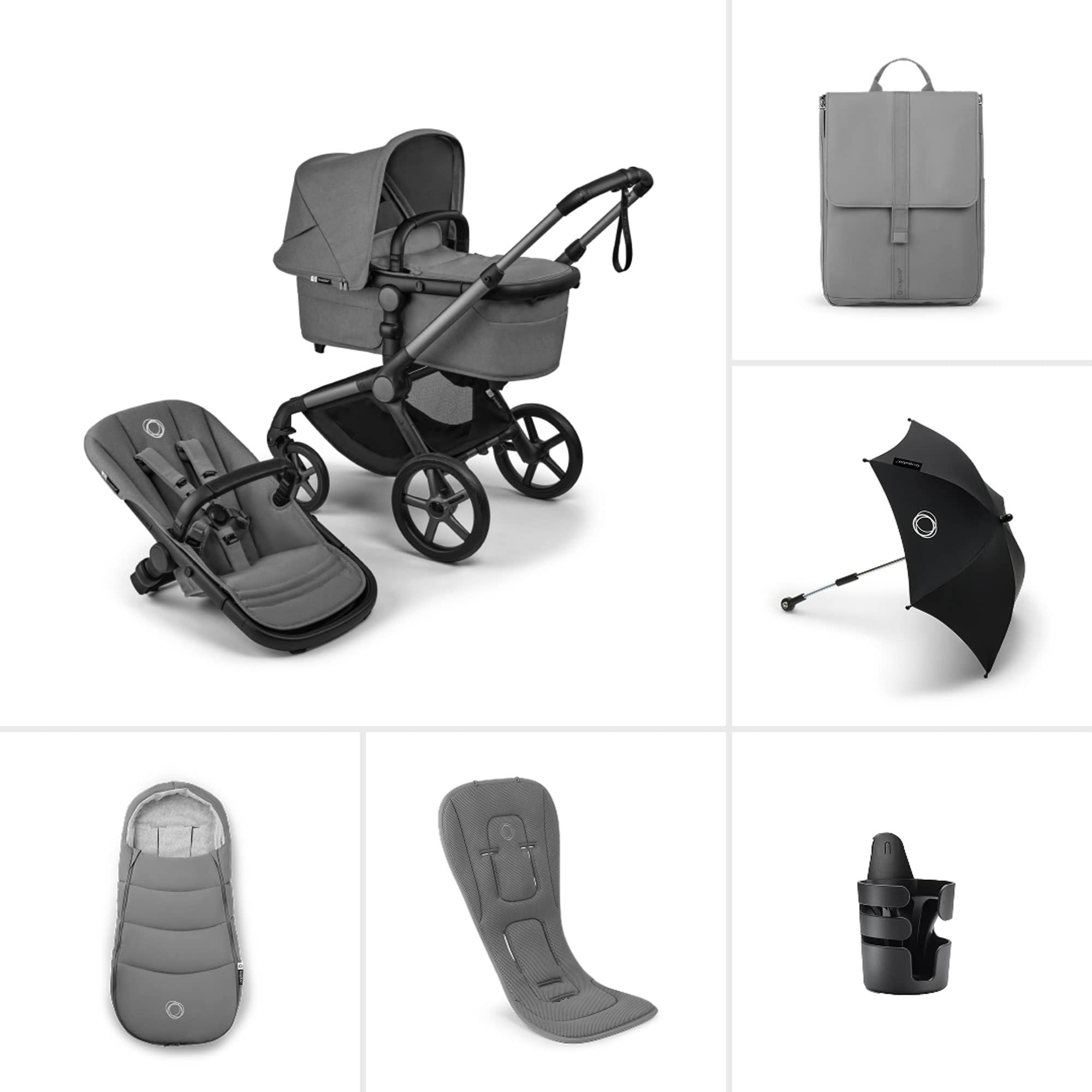 Bugaboo Fox 5 Renew Essential Bundle in Moon Grey Baby Prams 18882-COMP-GRE 8717447391630