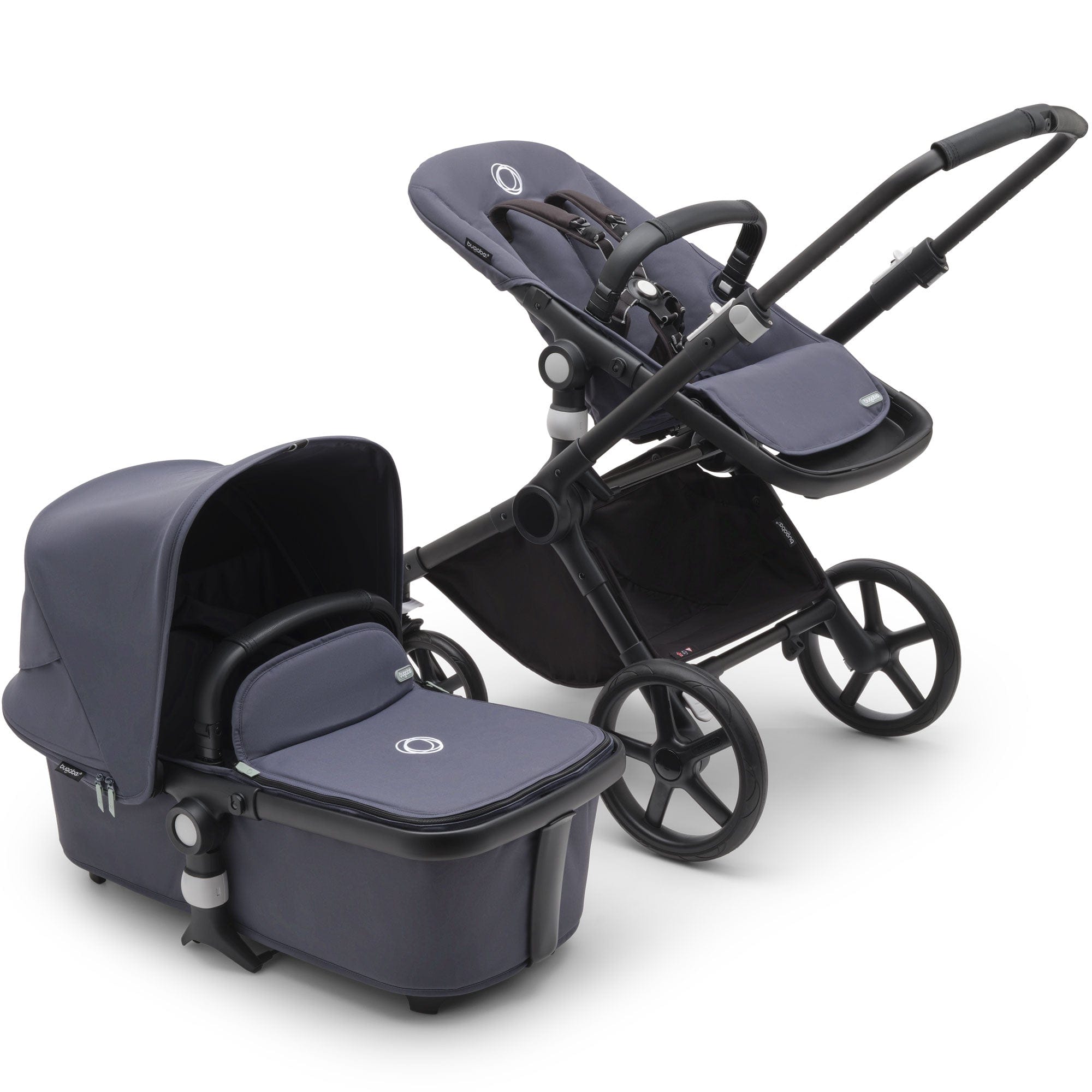 Bugaboo Fox Cub in Black/Stormy Blue Baby Prams 100175053 8717447434542